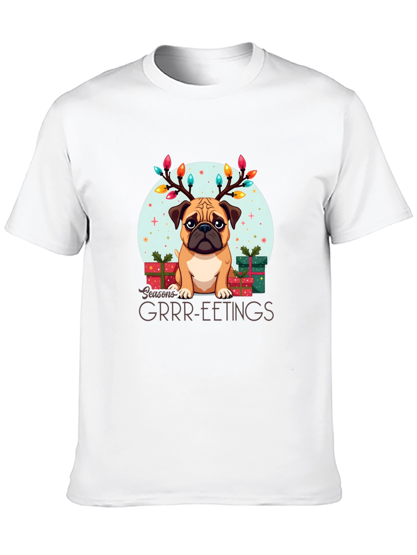 Festive Pug Christmas T-Shirt