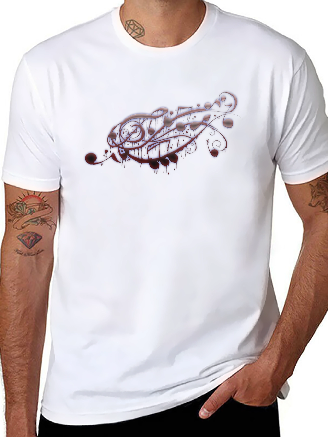 Abstract Graphic Tee - Black Crewneck T-Shirt