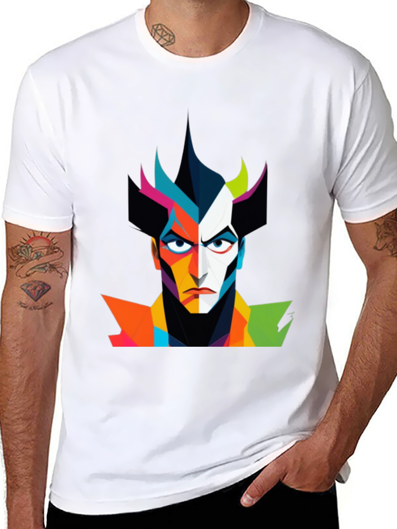 Abstract Villain Graphic Black T-Shirt