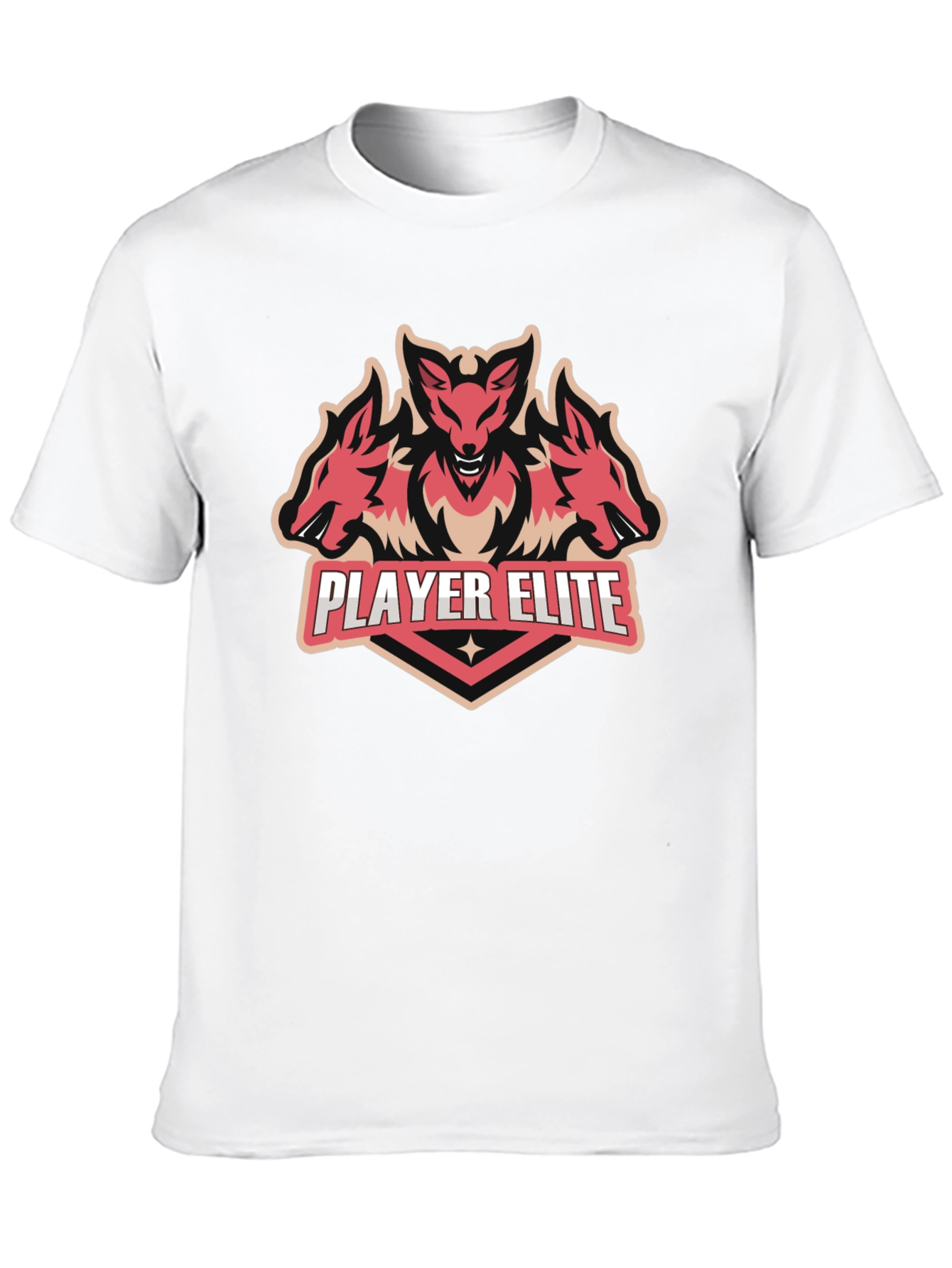 Player Elite Three Headed Wolves Graphic T-Shirt