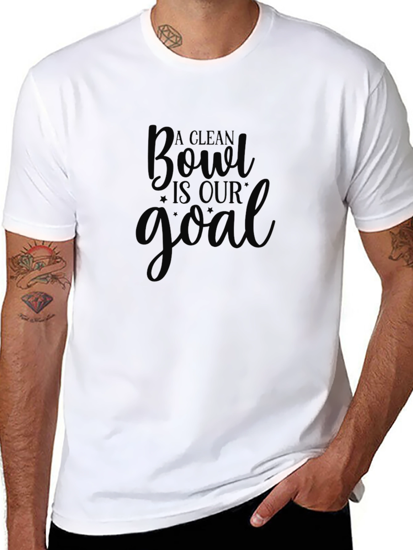 Funny A Clean Bowl Is Our Goal Black T-Shirt