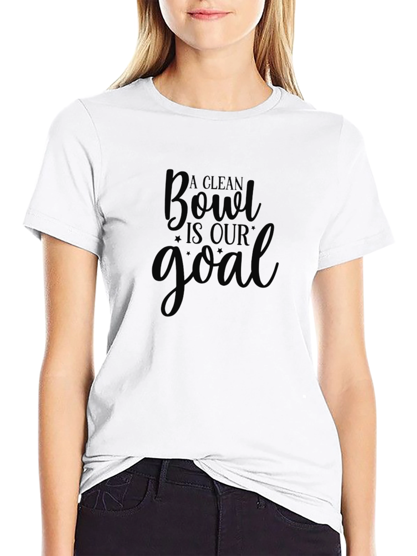 Funny A Clean Bowl Is Our Goal Black T-Shirt