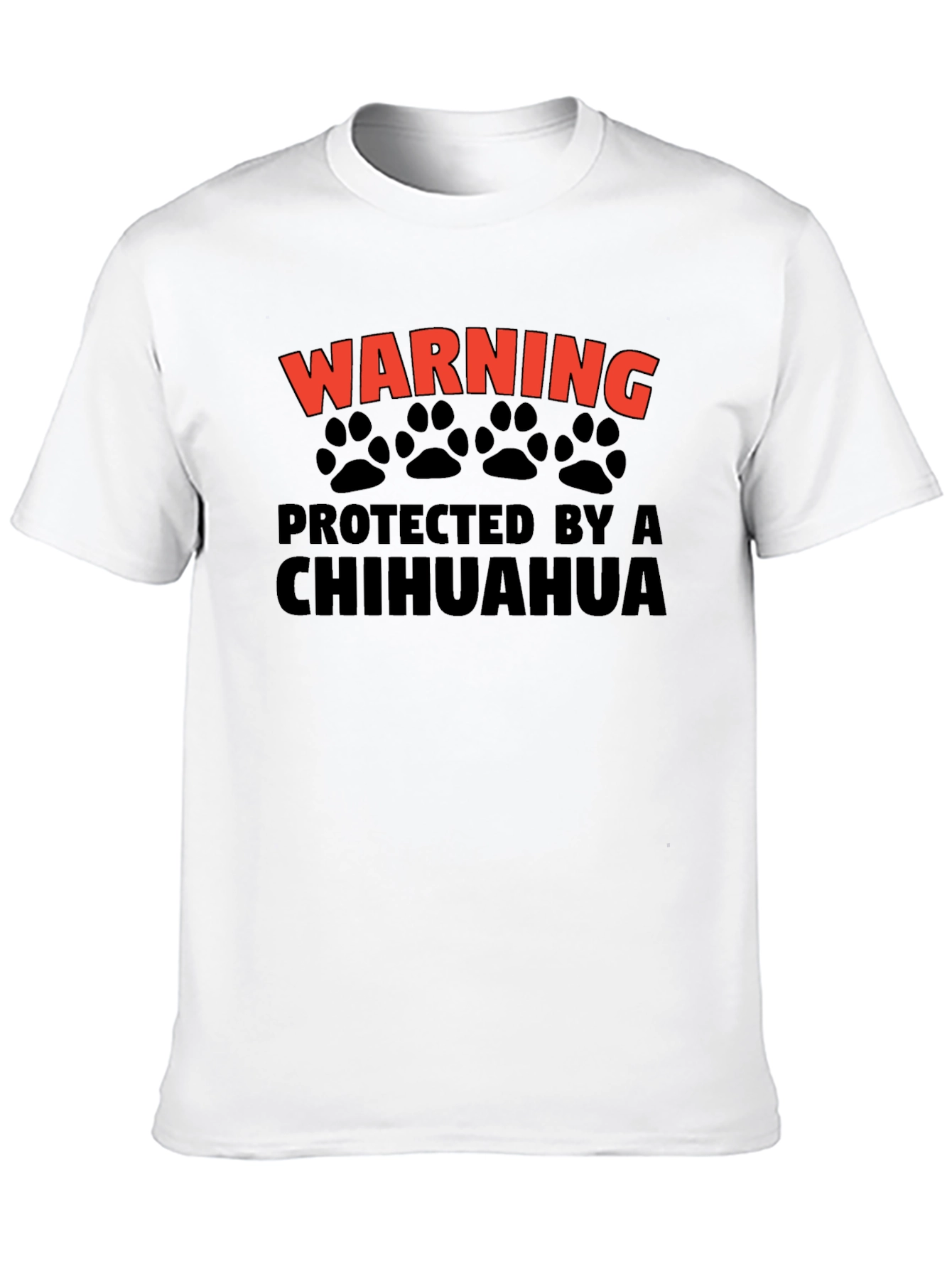 Warning Protected by a Chihuahua Graphic T-Shirt