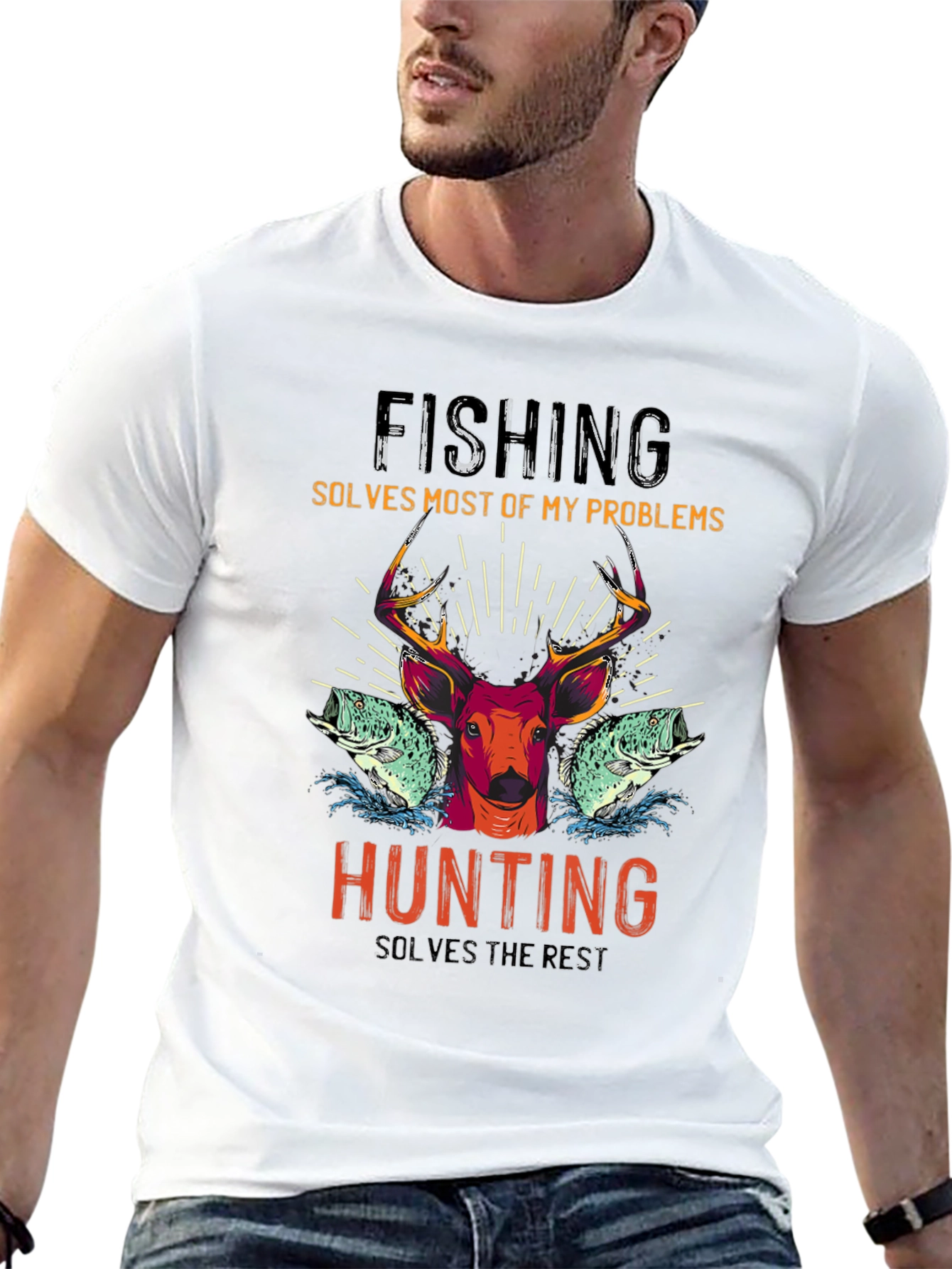 Fishing & Hunting Graphic T-Shirt