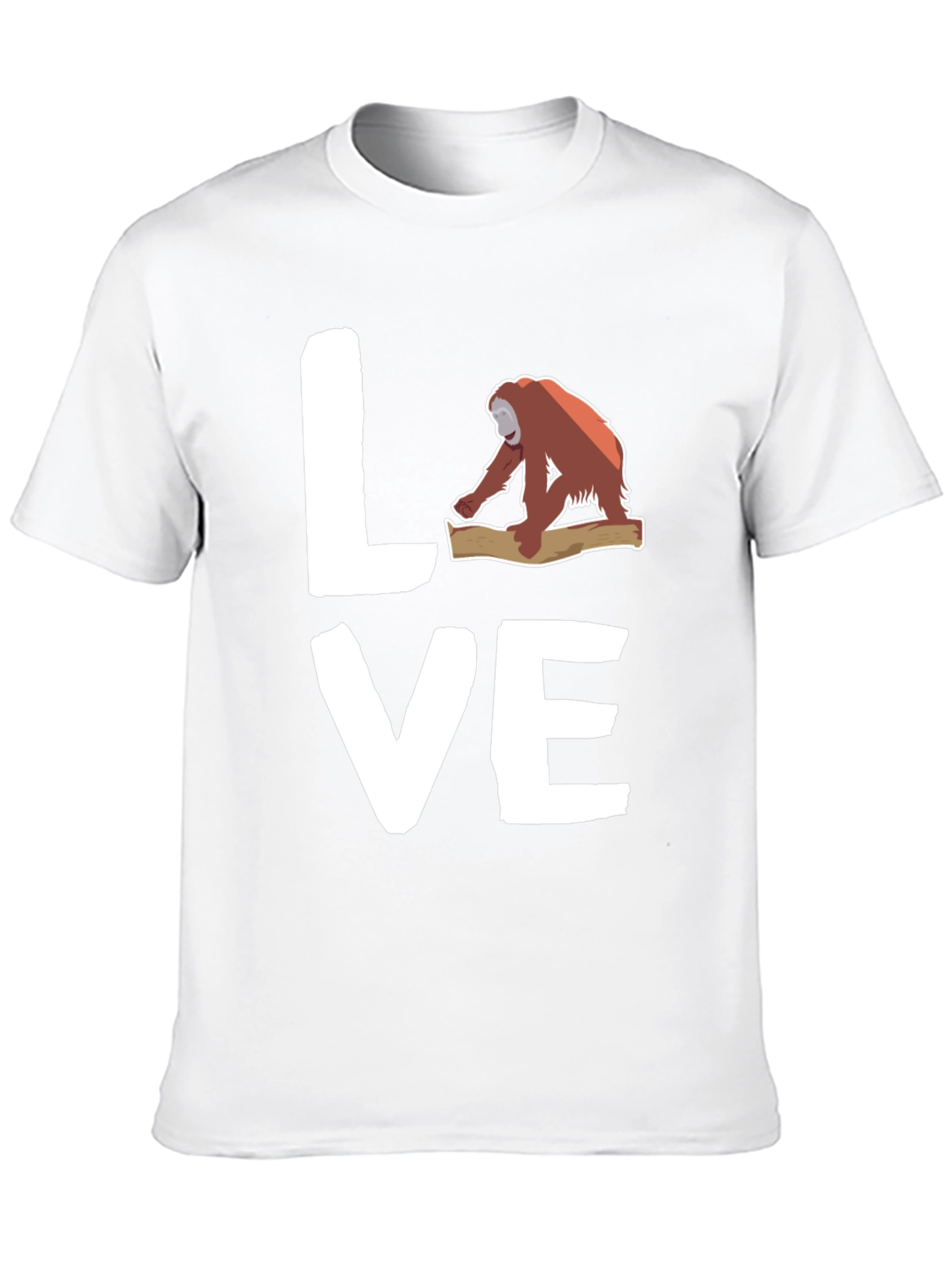 Orangutan Love Graphic Tee - Black Cotton T-Shirt