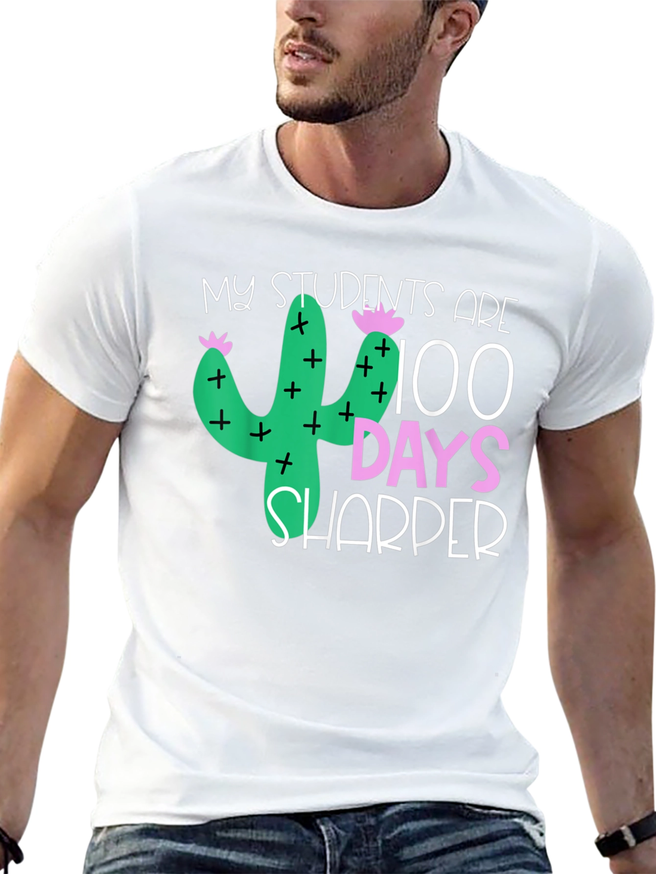 100 Days Sharper Teacher Cactus T-Shirt