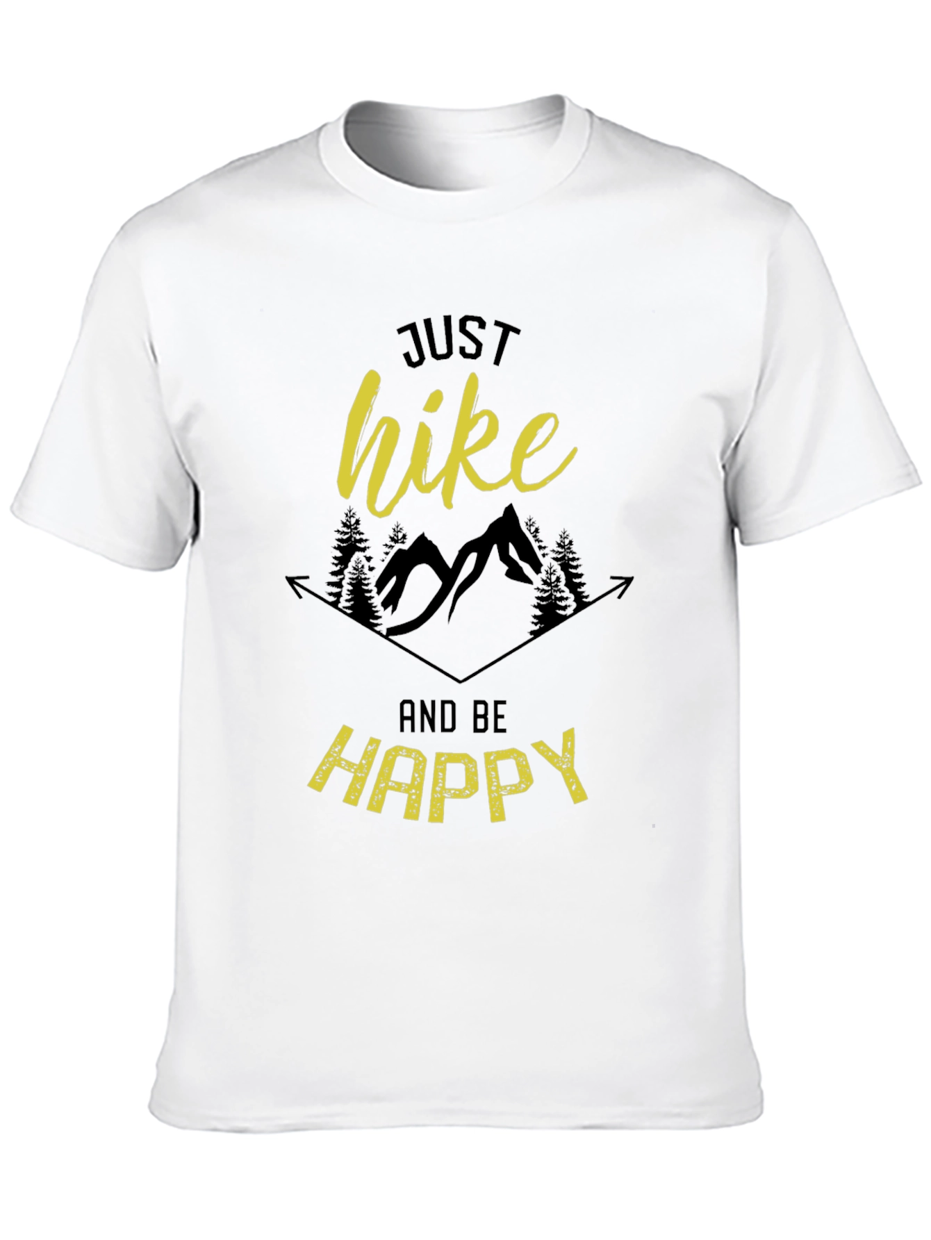 Just Hike and Be Happy Black T-Shirt