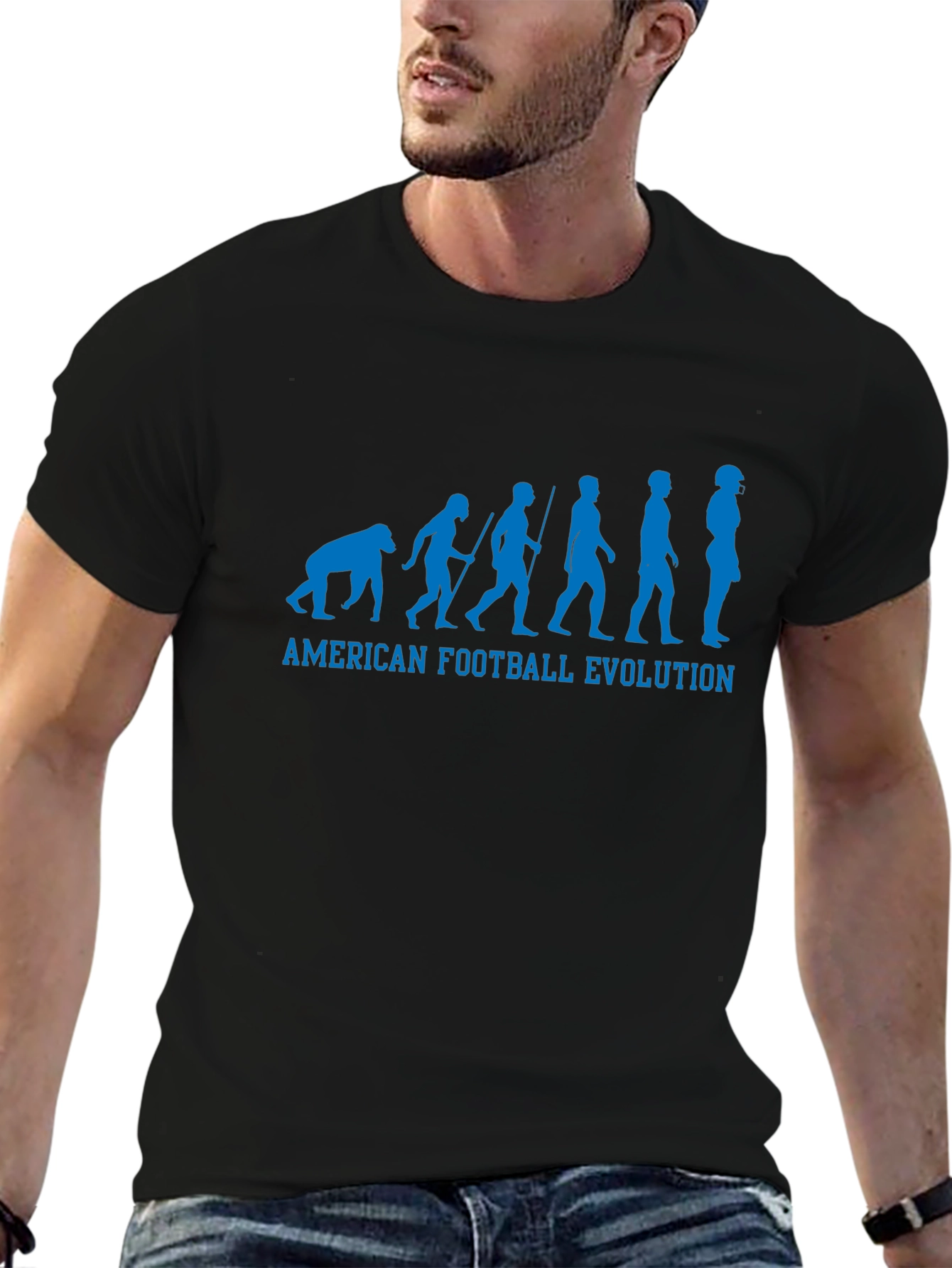 American Football Evolution Graphic Tee - Black