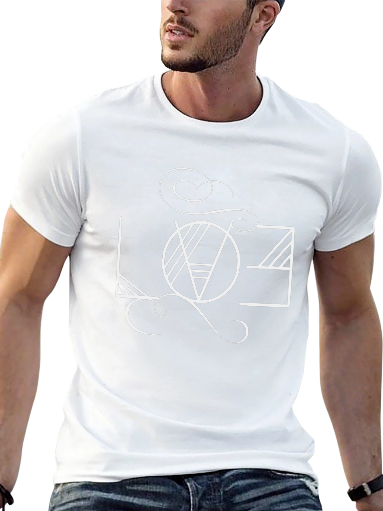 Abstract LOVE Graphic Black T-Shirt