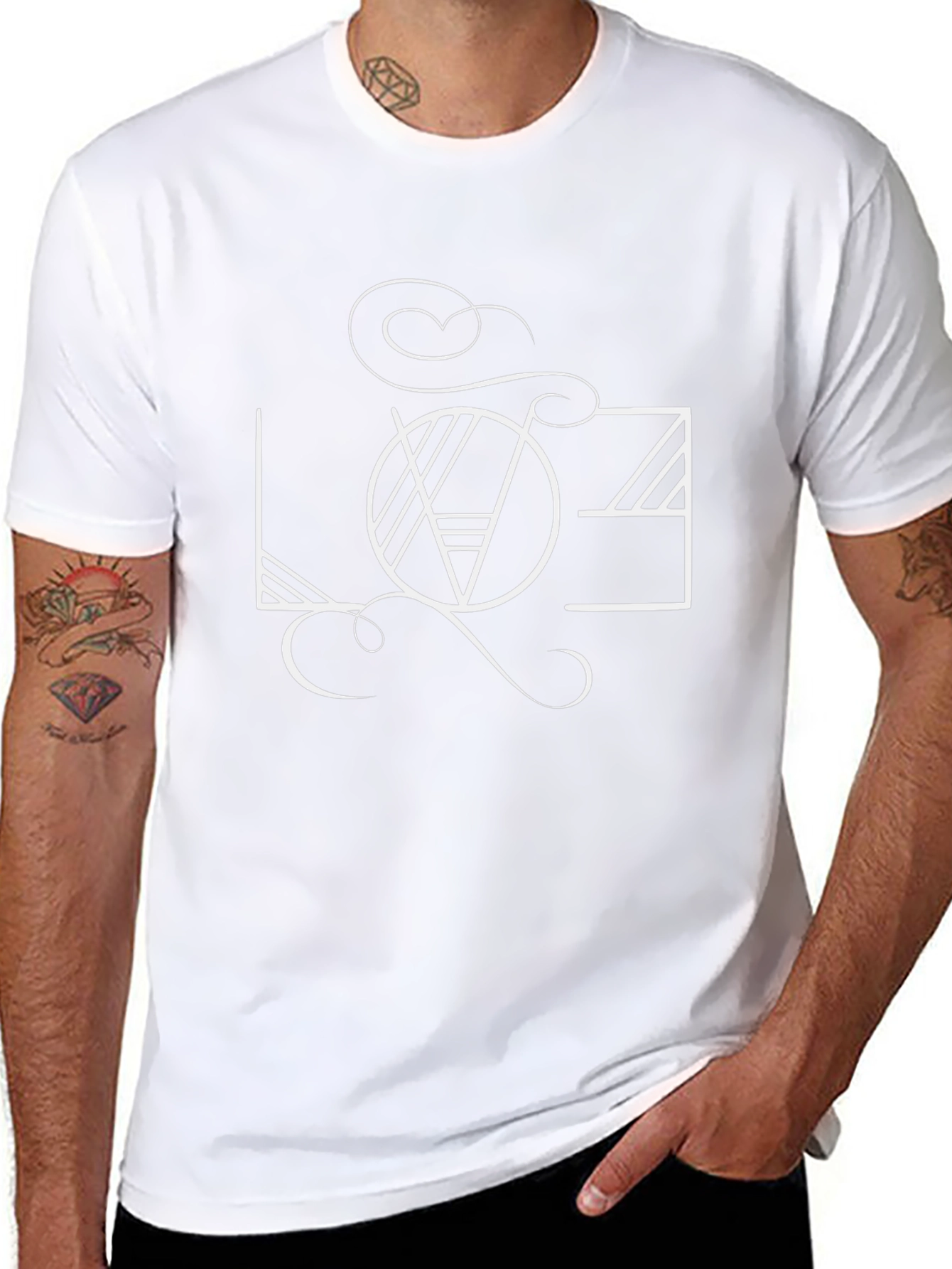 Abstract LOVE Graphic Black T-Shirt