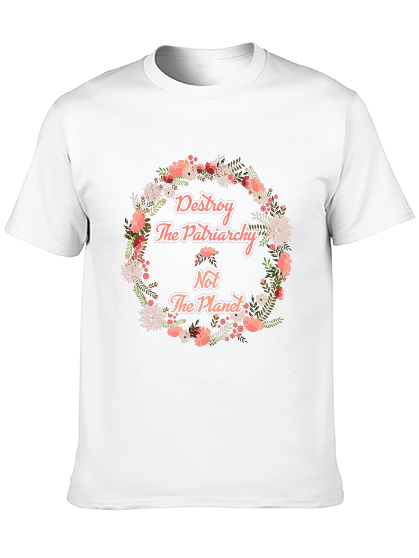 Feminist Floral Graphic Tee: Destroy Patriarchy