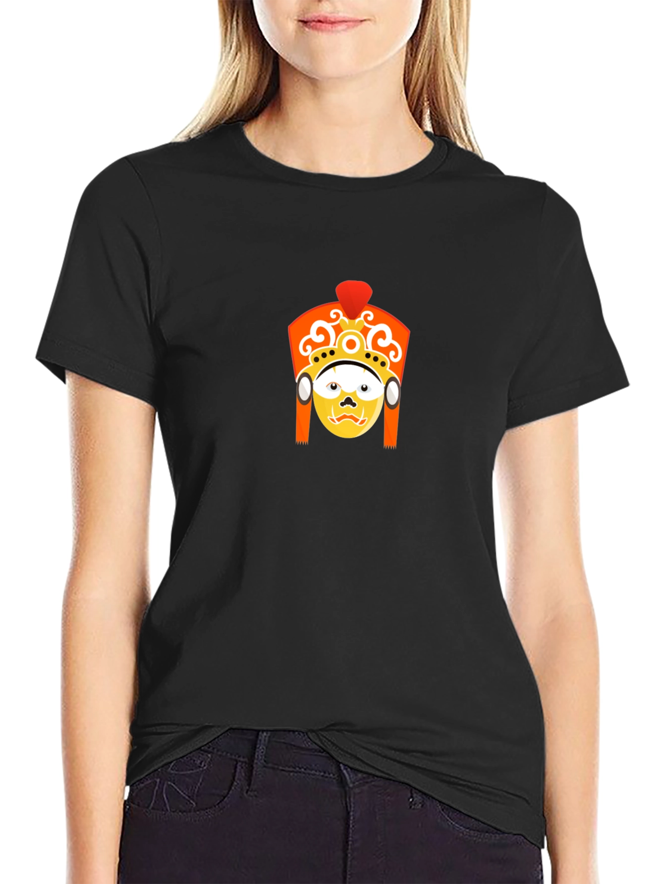 Graphic T-Shirt: Kathmandu Mask Design - Black