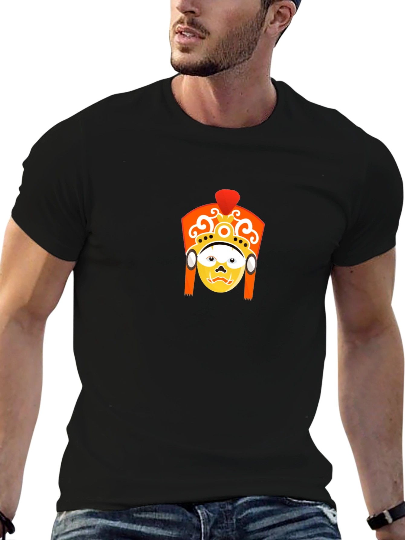 Graphic T-Shirt: Kathmandu Mask Design - Black