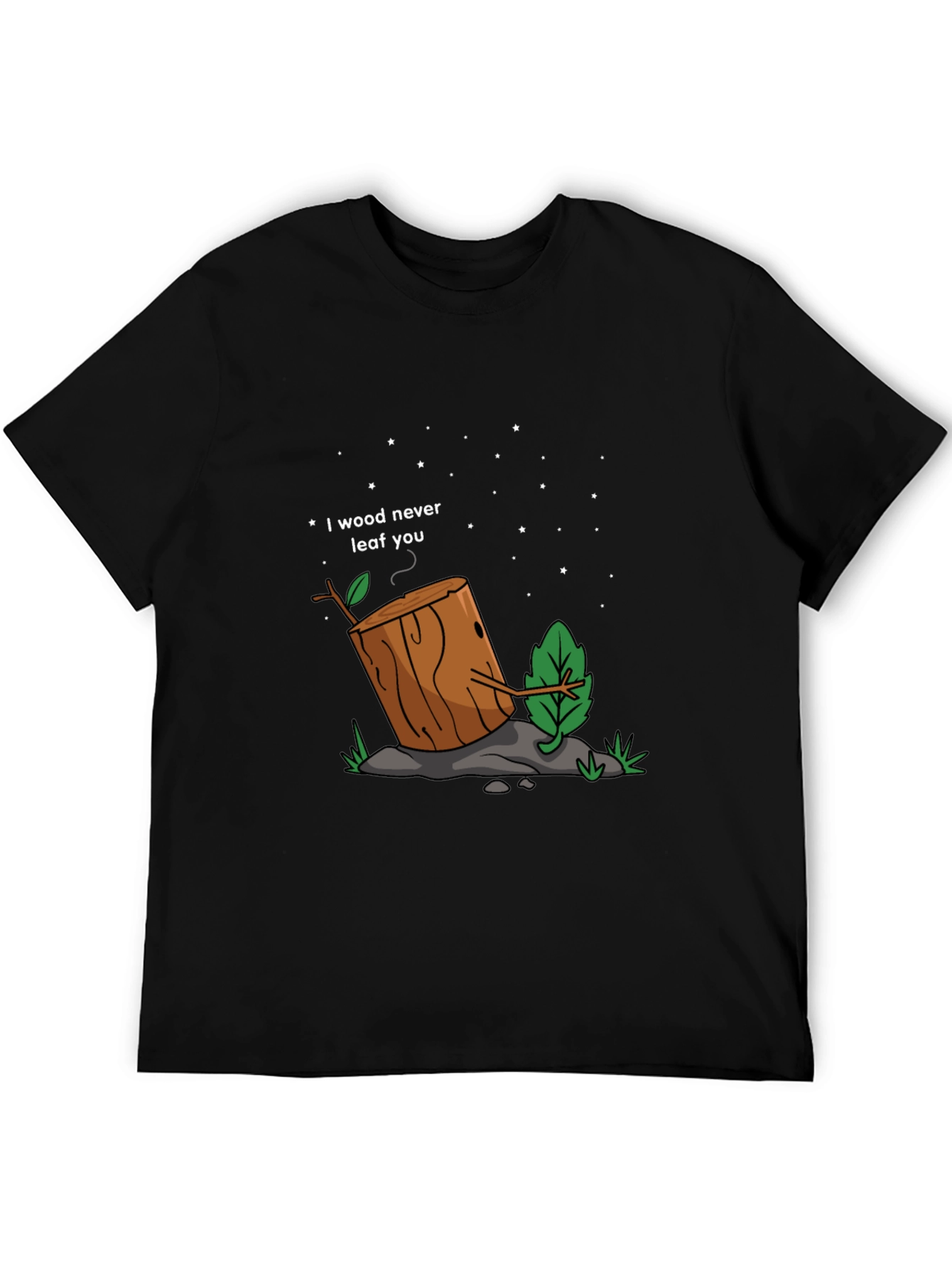 I Wood Never Leaf You Graphic Tee - Black