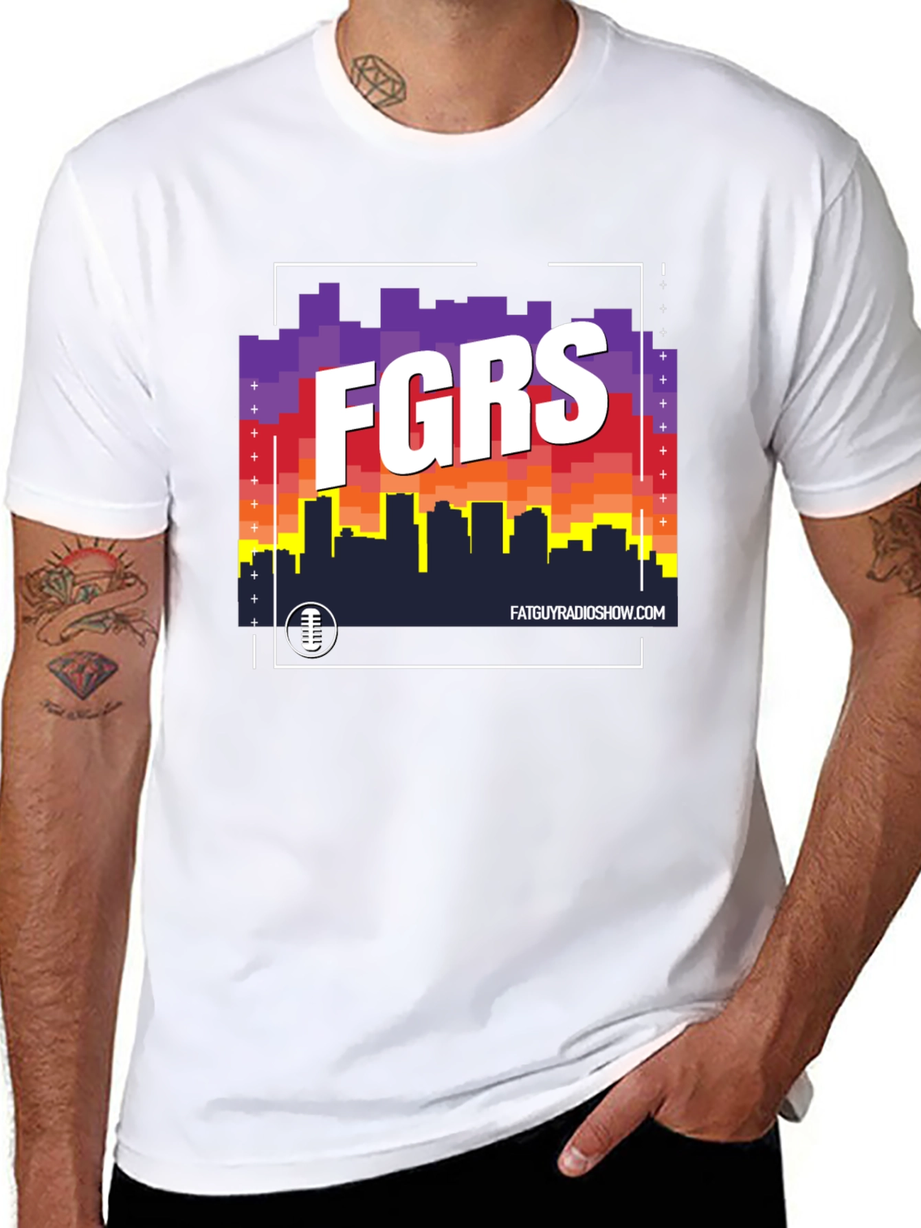 FGRS Fat Guy Radio Show T-Shirt - Skyline Design