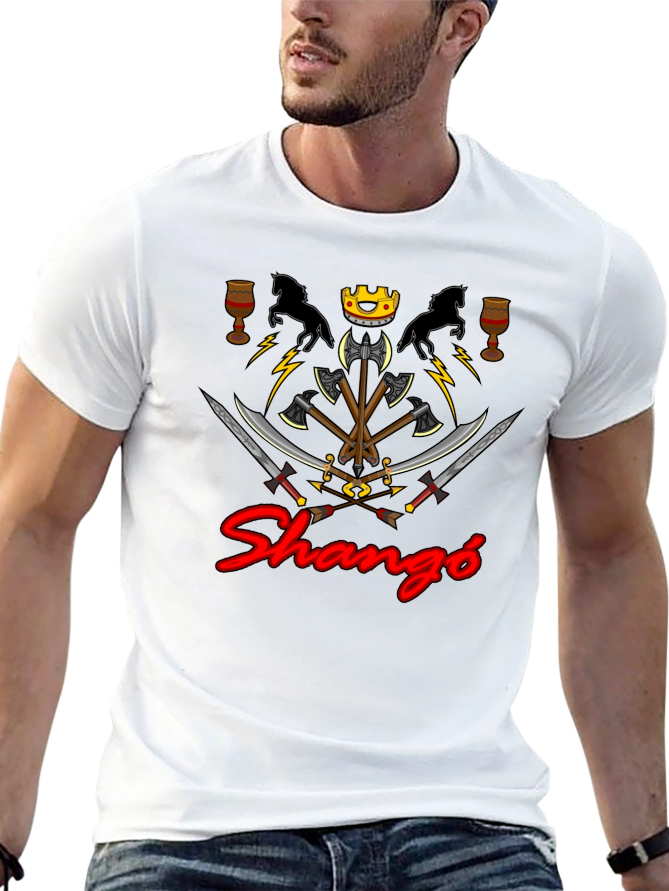 Shangó Graphic Tee - Afro-Caribbean Orisha Inspired Design