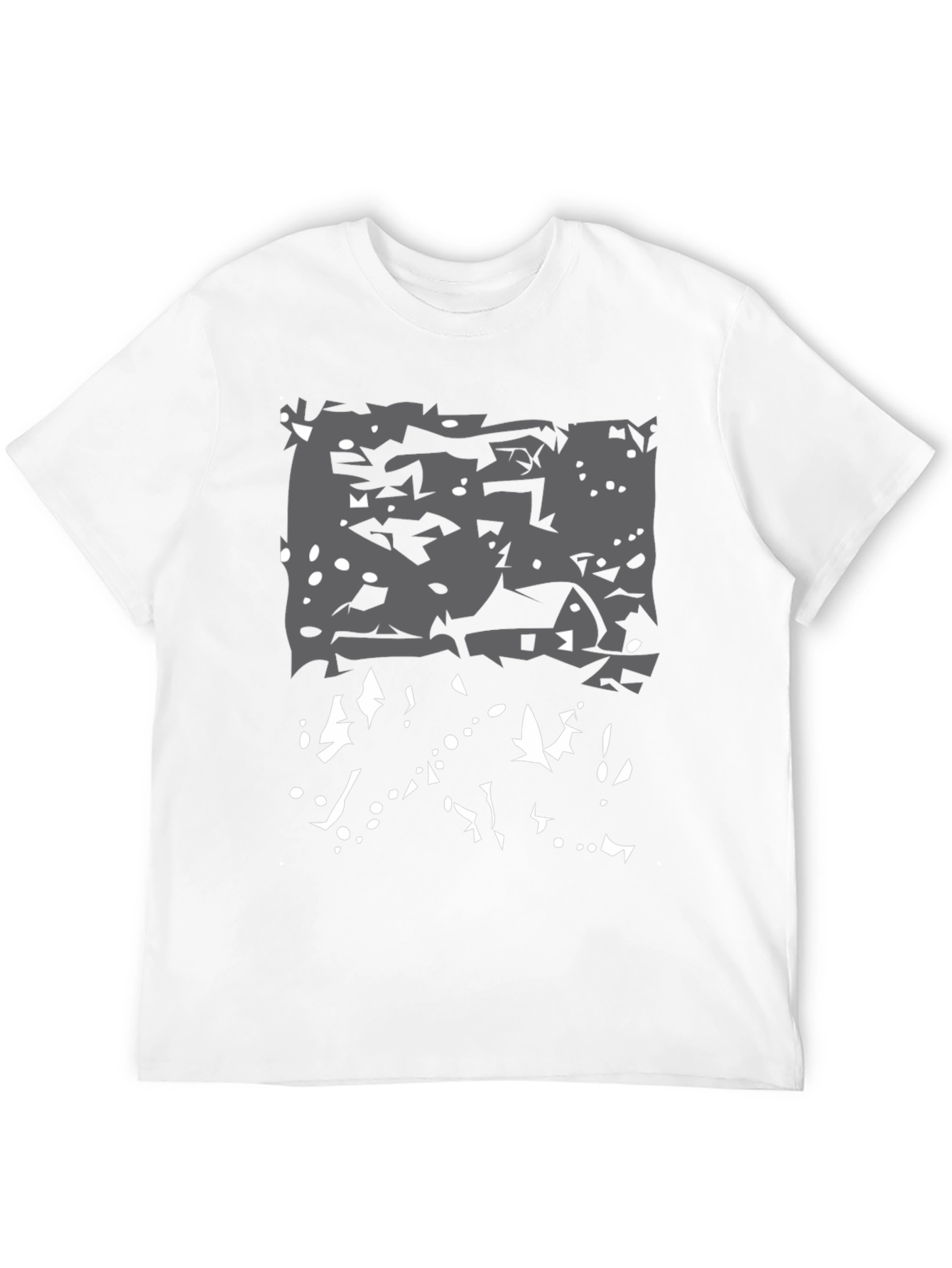 Abstract Winter Scene Black T-Shirt