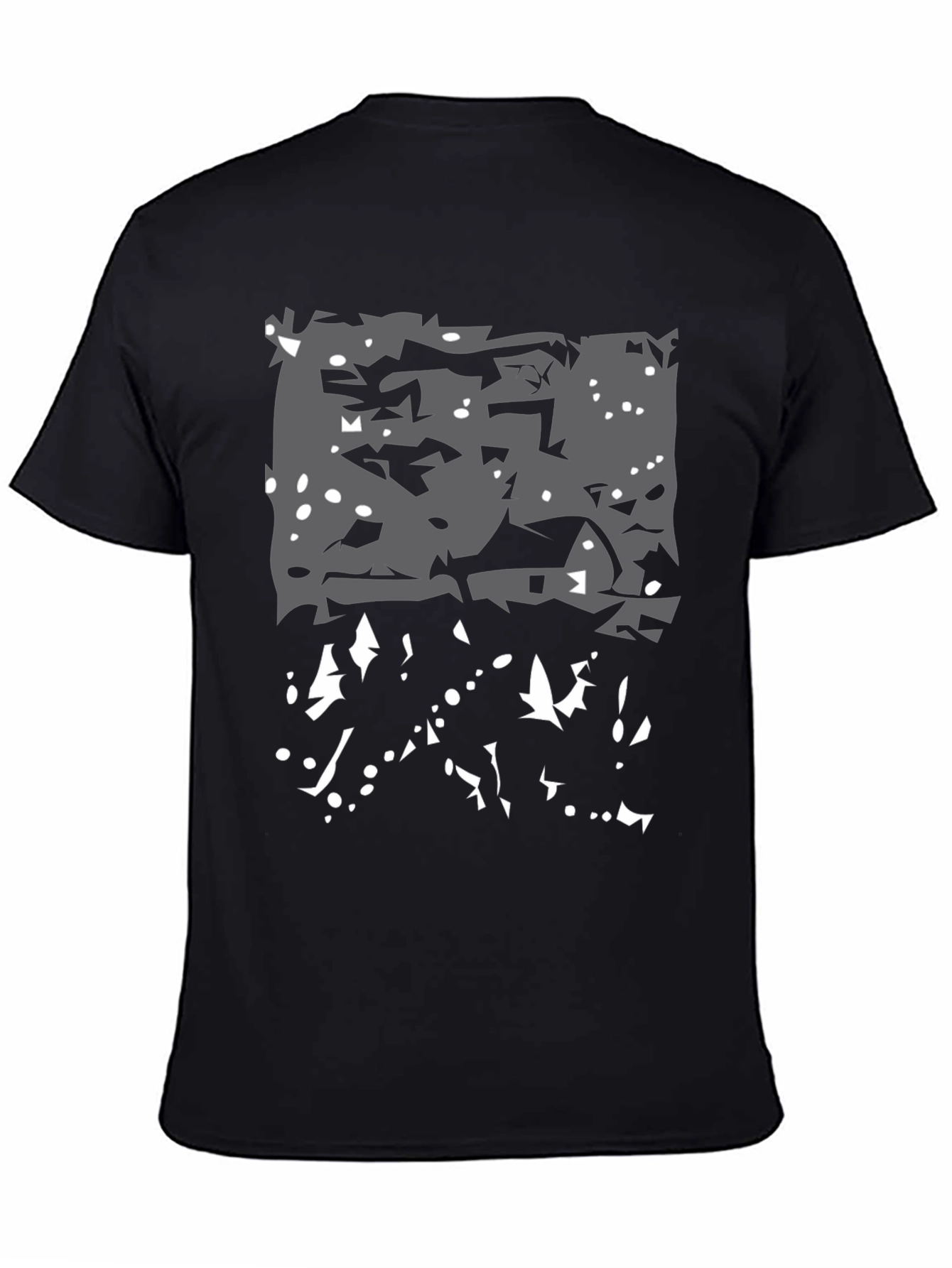 Abstract Winter Scene Black T-Shirt