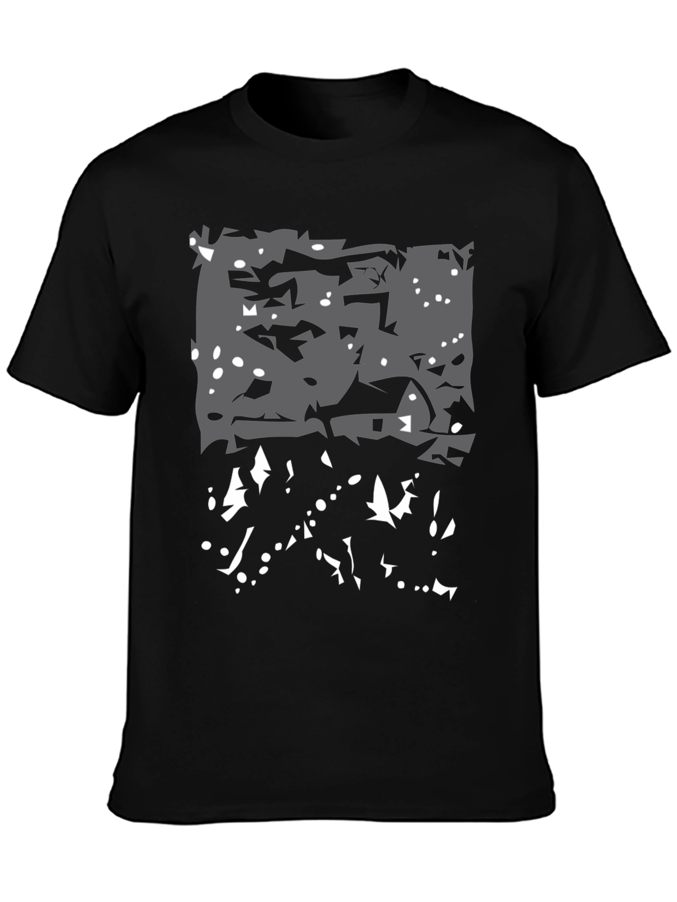 Abstract Winter Scene Black T-Shirt