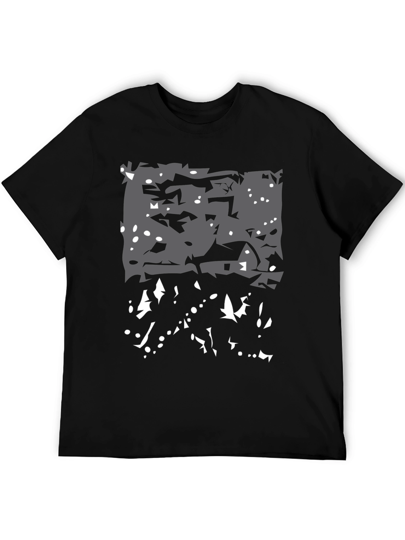 Abstract Winter Scene Black T-Shirt