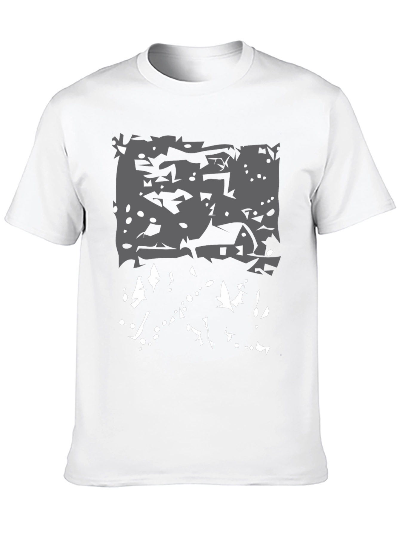 Abstract Winter Scene Black T-Shirt