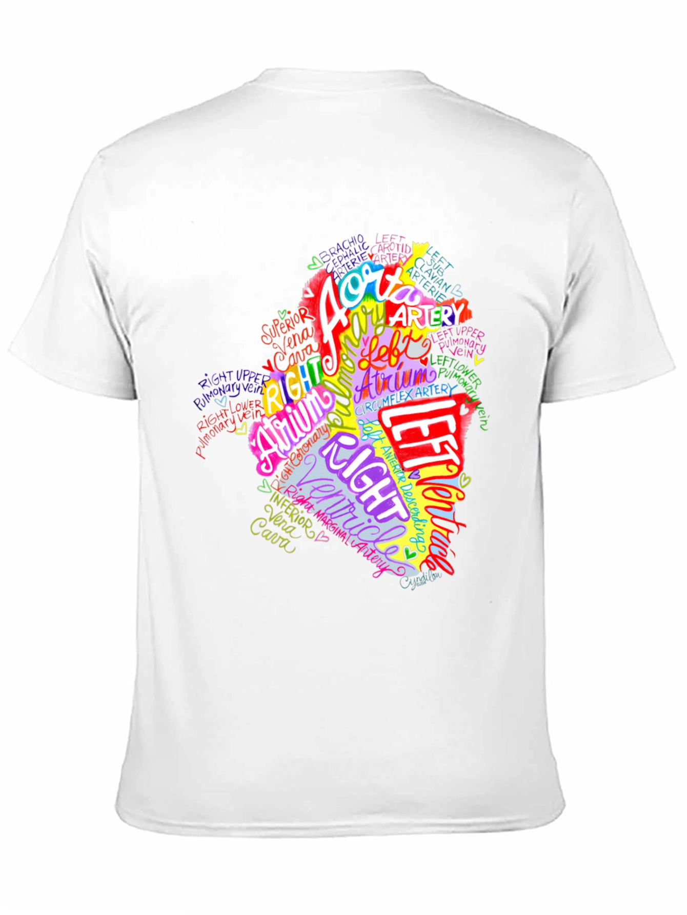 Anatomical Heart Word Art Graphic Tee
