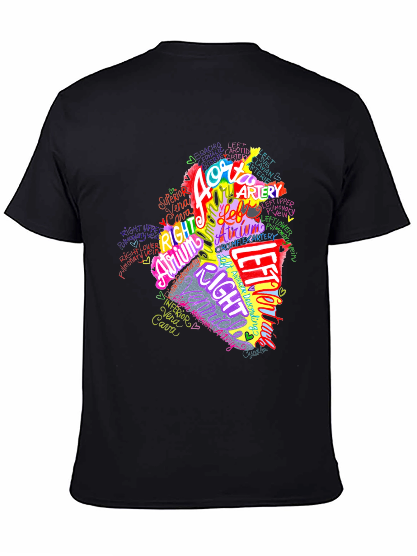 Anatomical Heart Word Art Graphic Tee