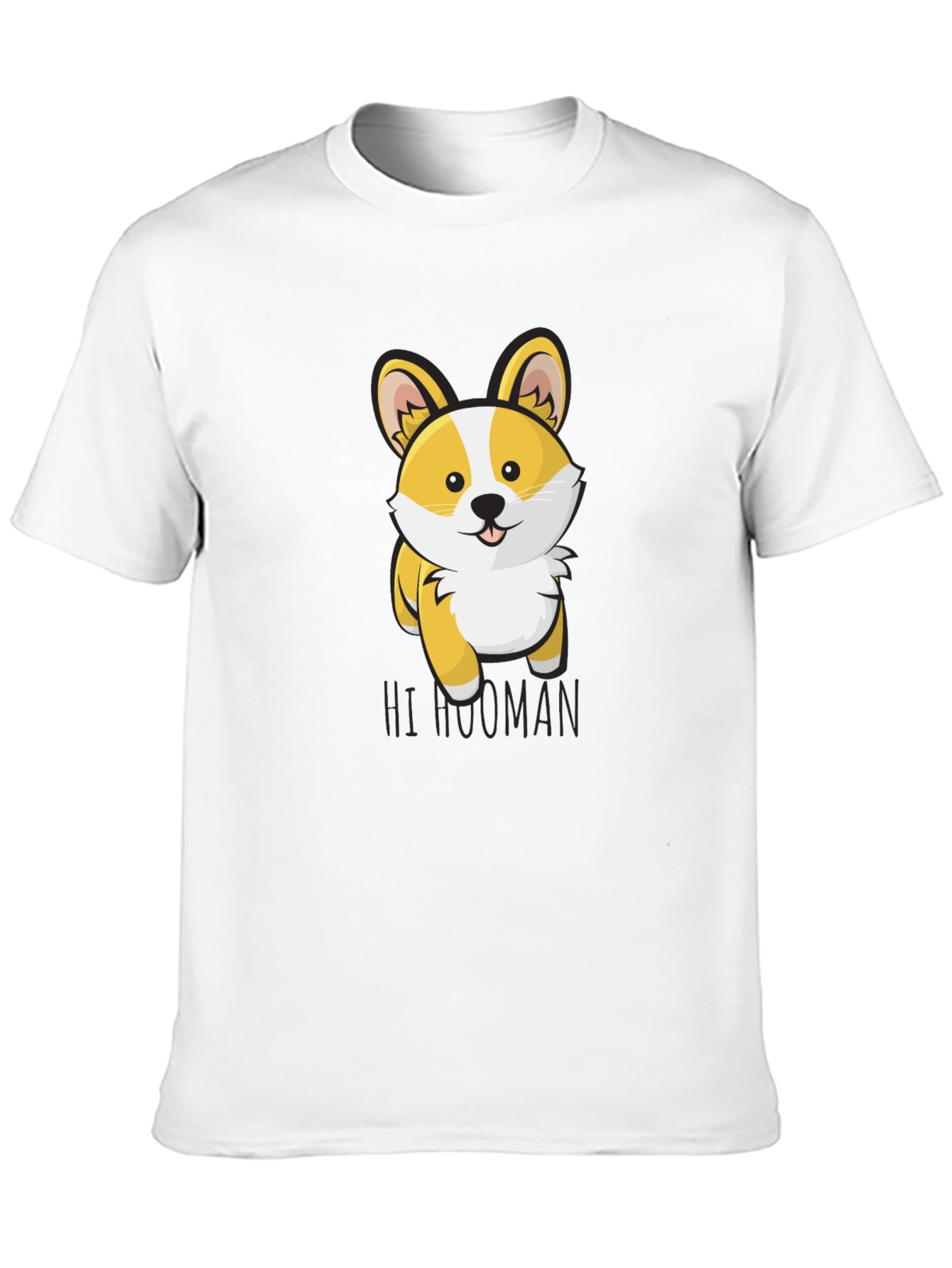 Cute Corgi Hi Human Graphic T-Shirt