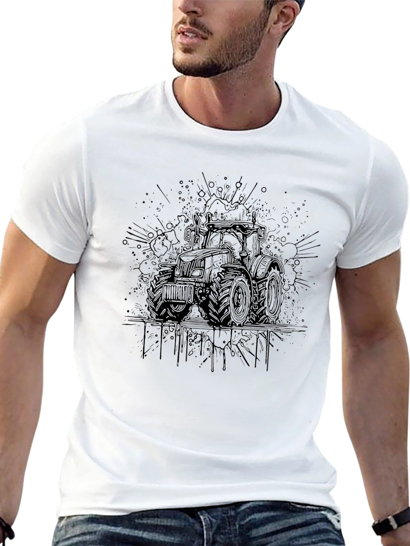 Tractor Graphic Tee - Modern Farm Style