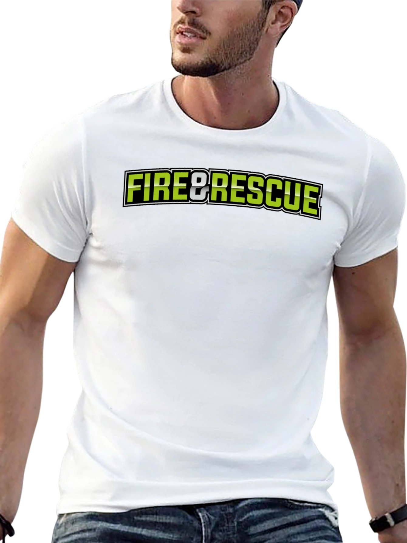 Fire & Rescue Black Graphic T-Shirt