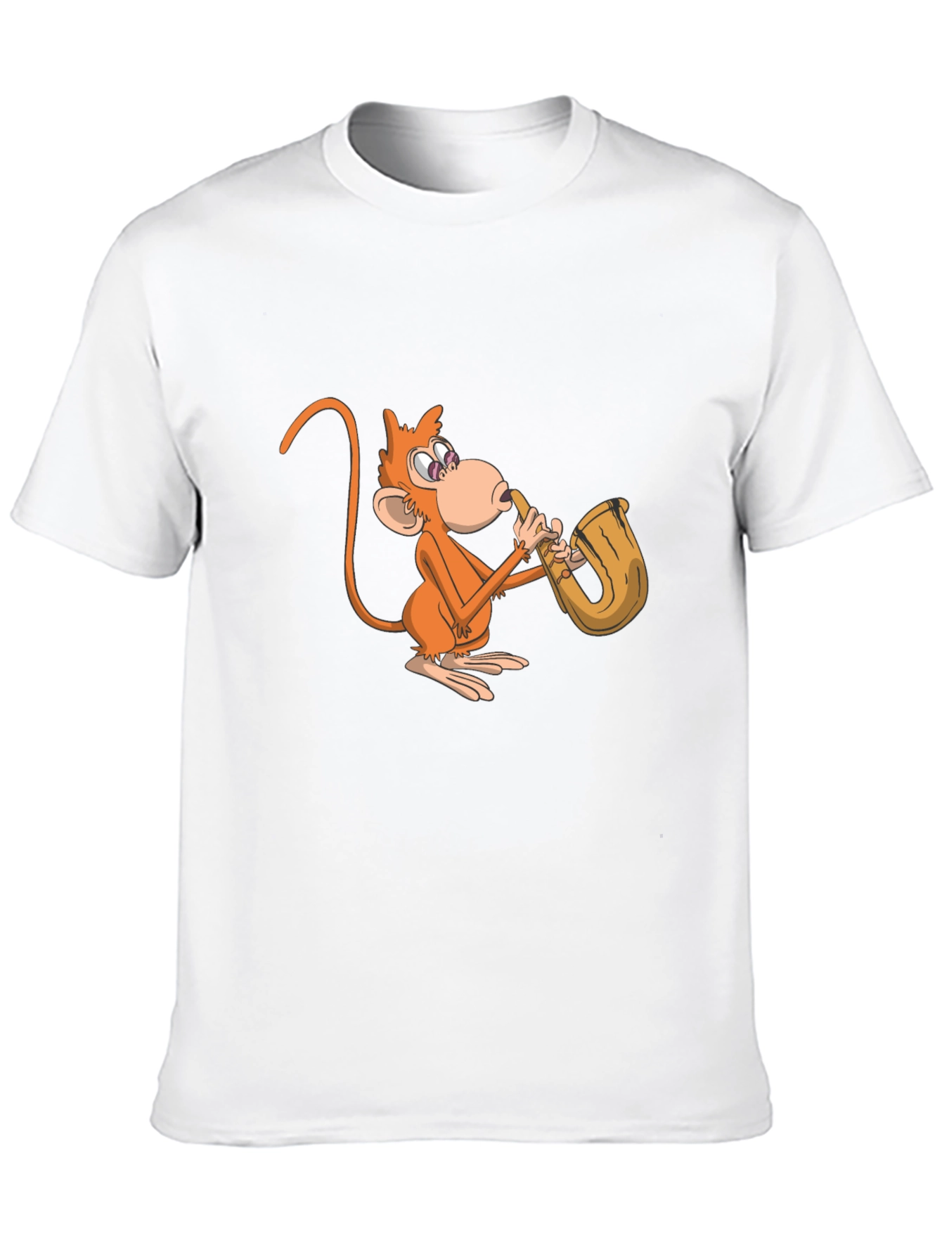 Monkey Saxophone Graphic Tee - Black Casual Shirt