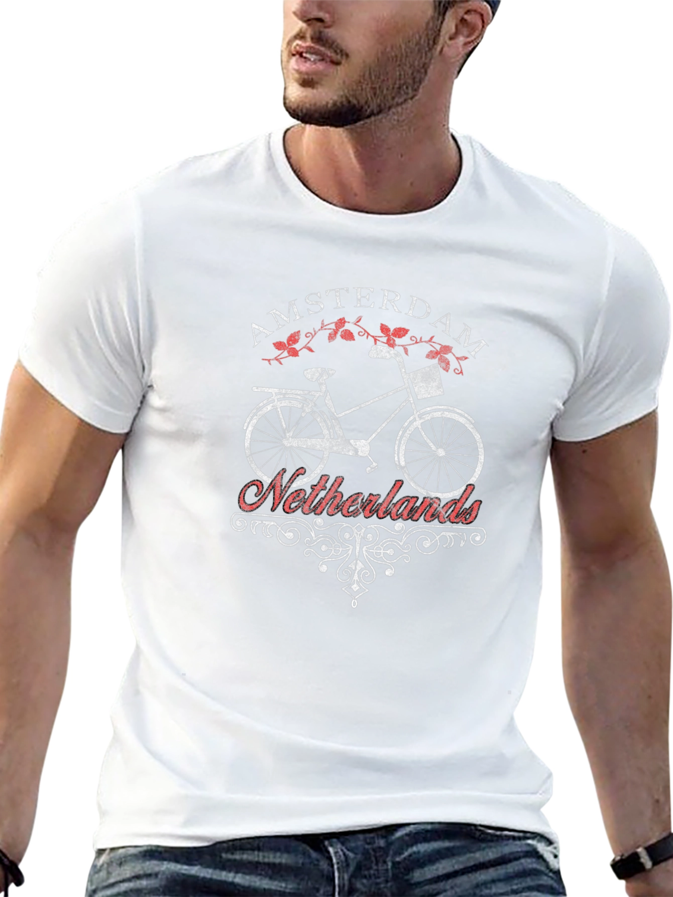 Amsterdam Netherlands Bike T-Shirt - Black