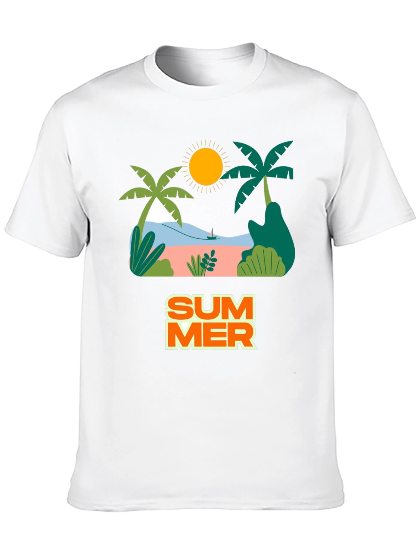 Summer Beach Graphic Tee - Black Casual Shirt