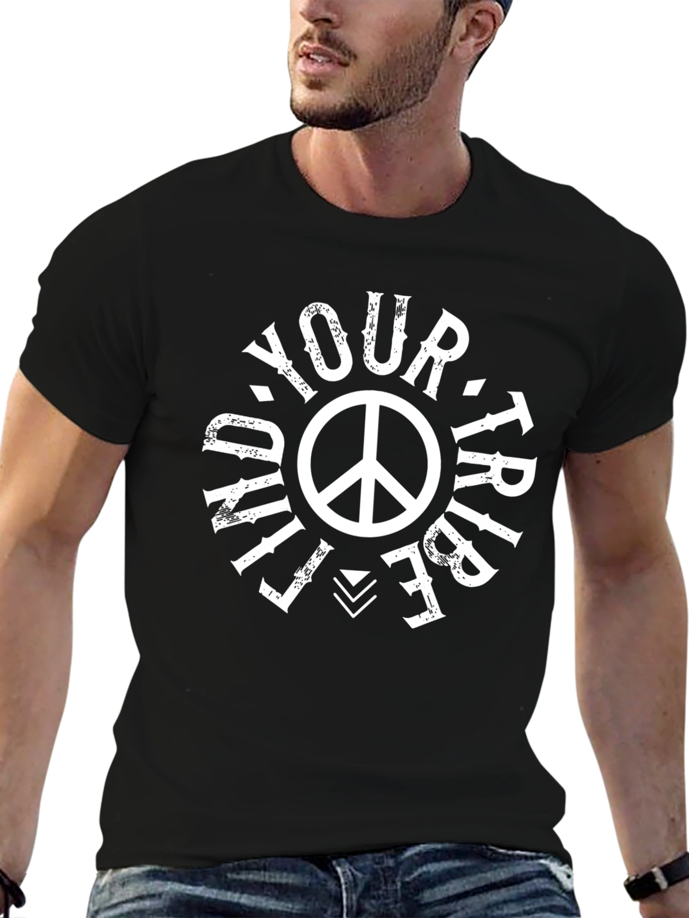Find Your Tribe Black Graphic T-Shirt