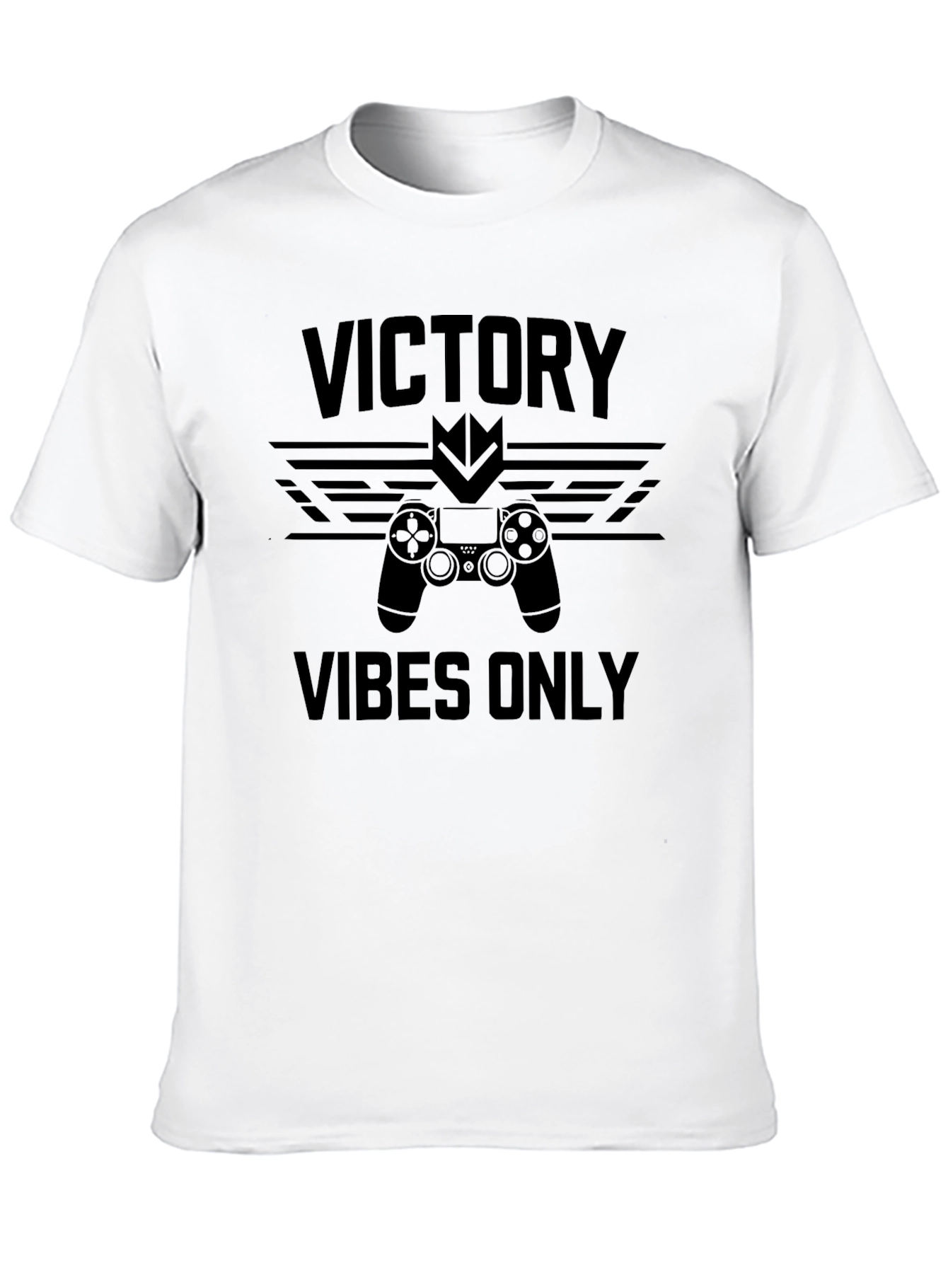 Victory Vibes Only Black T-Shirt for Gamers