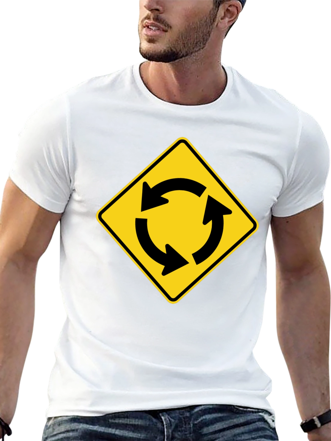 Roundabout Sign Graphic T-Shirt