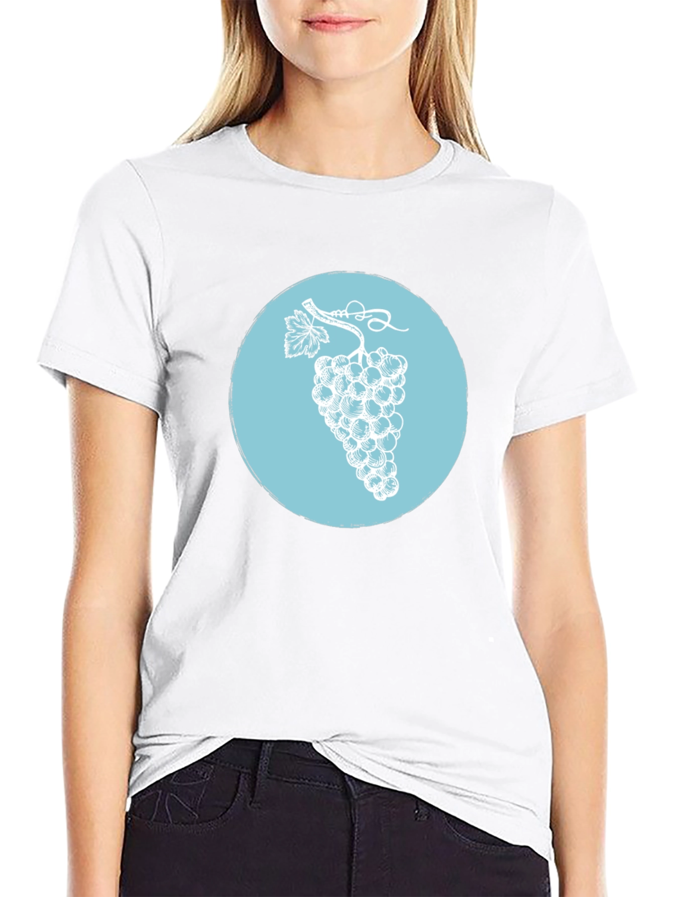 Grapes Graphic T-Shirt - Black Casual Tee