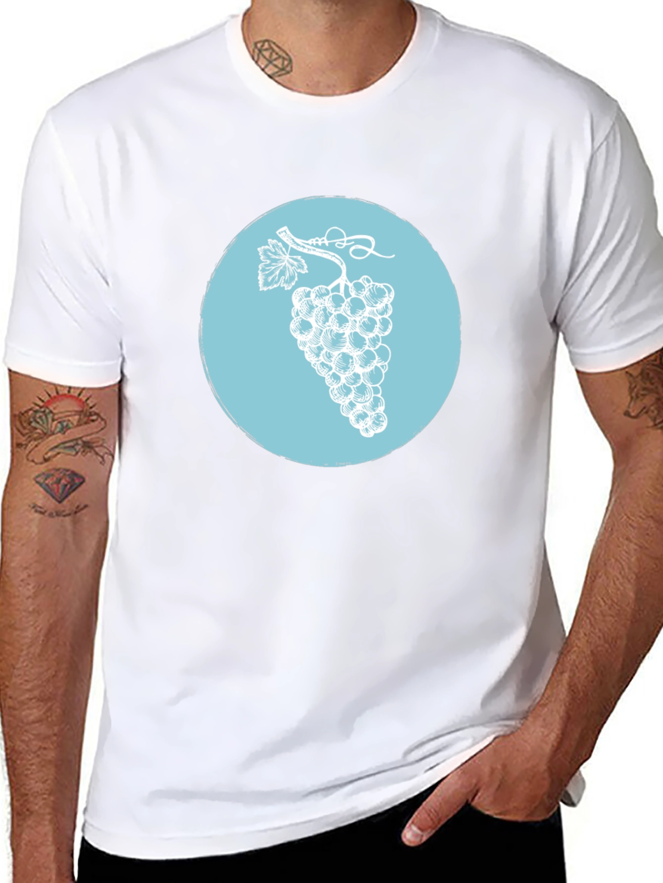 Grapes Graphic T-Shirt - Black Casual Tee