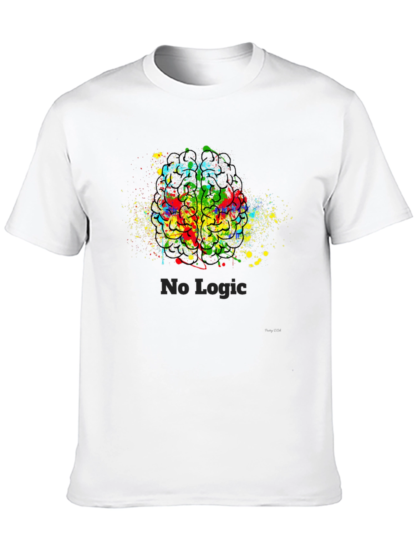 No Logic Brain Splatter Graphic T-Shirt