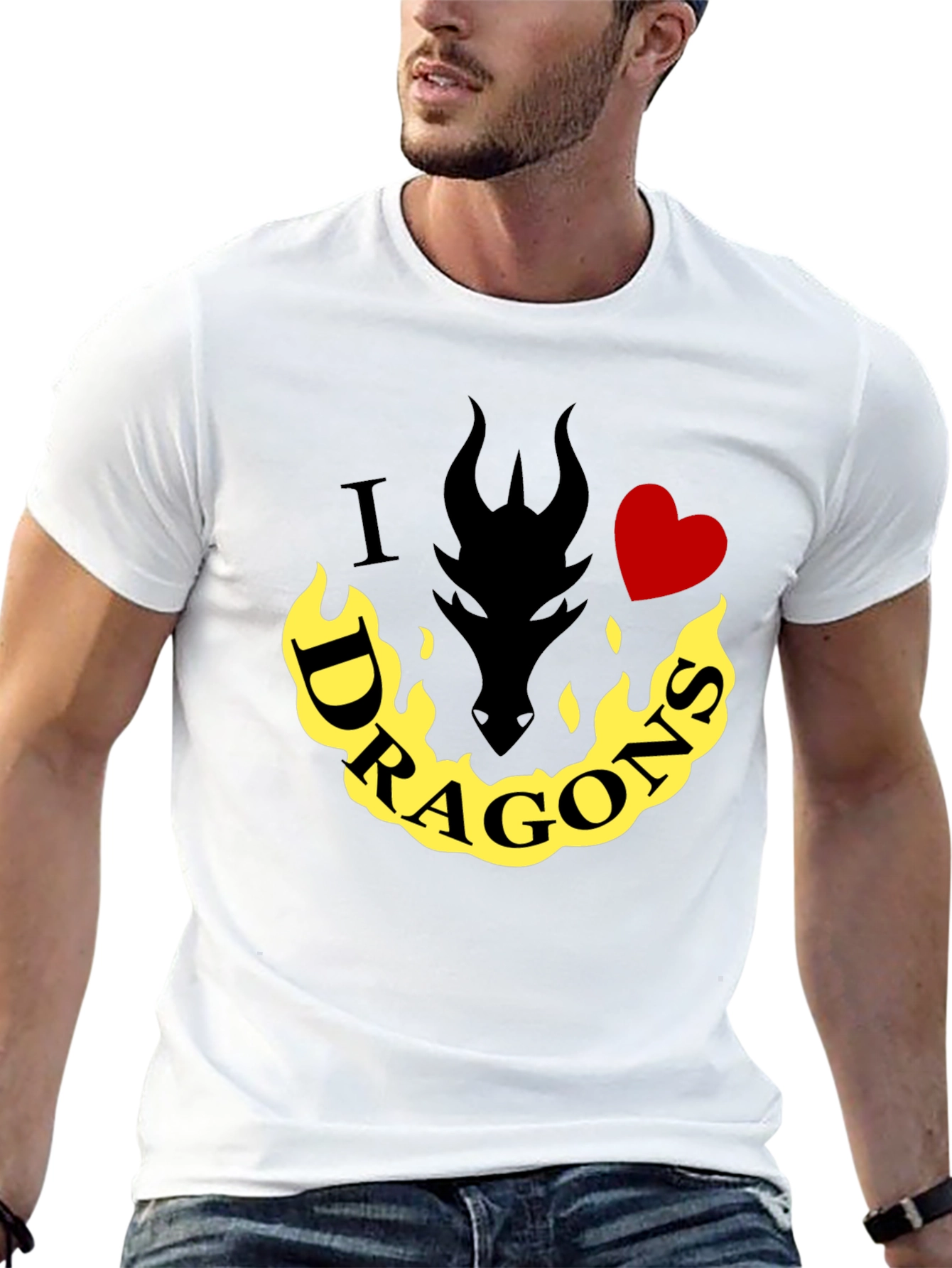 I Heart Dragons T-Shirt - Mens Black Tee
