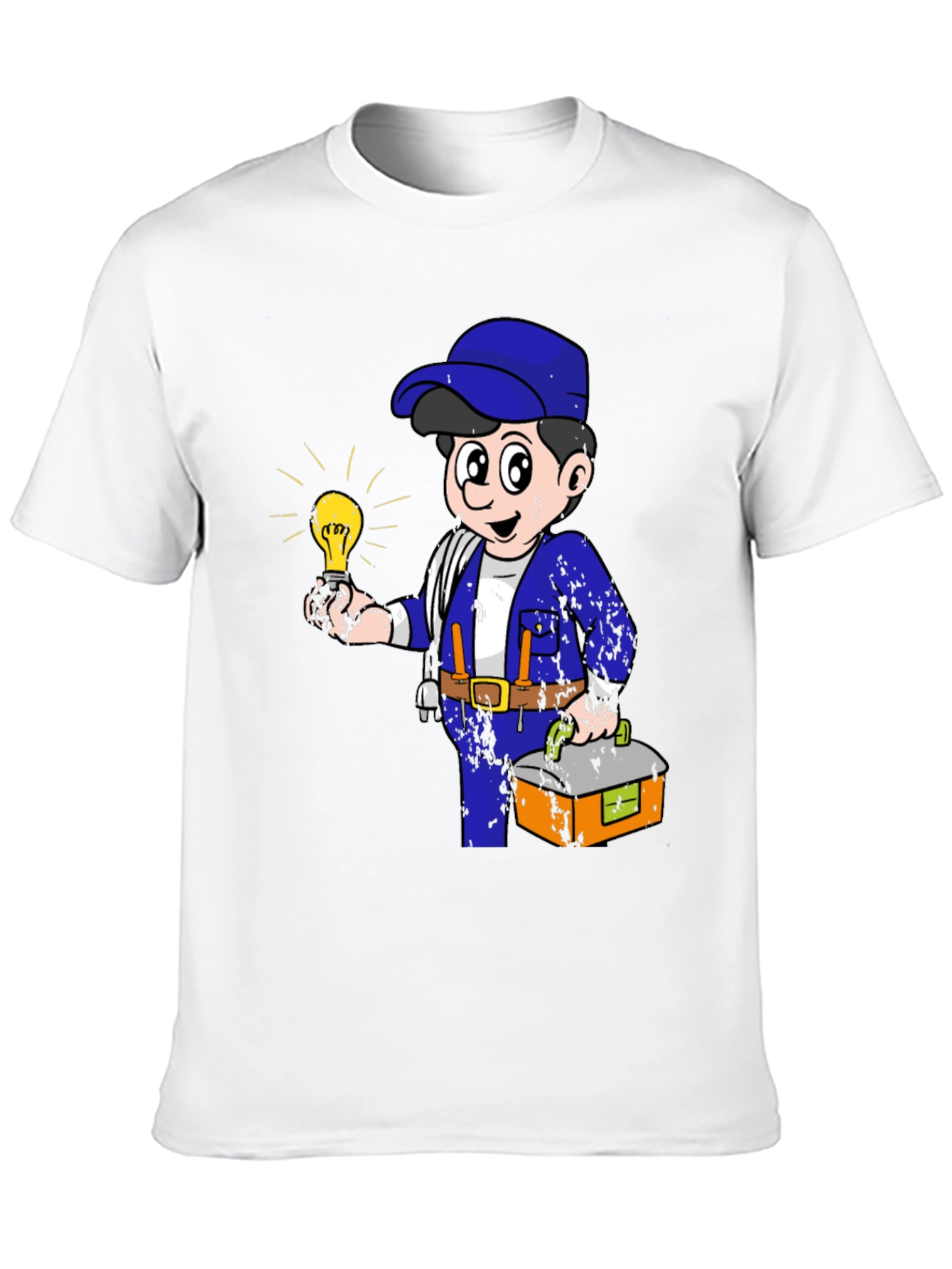 Electrician Cartoon Graphic T-Shirt