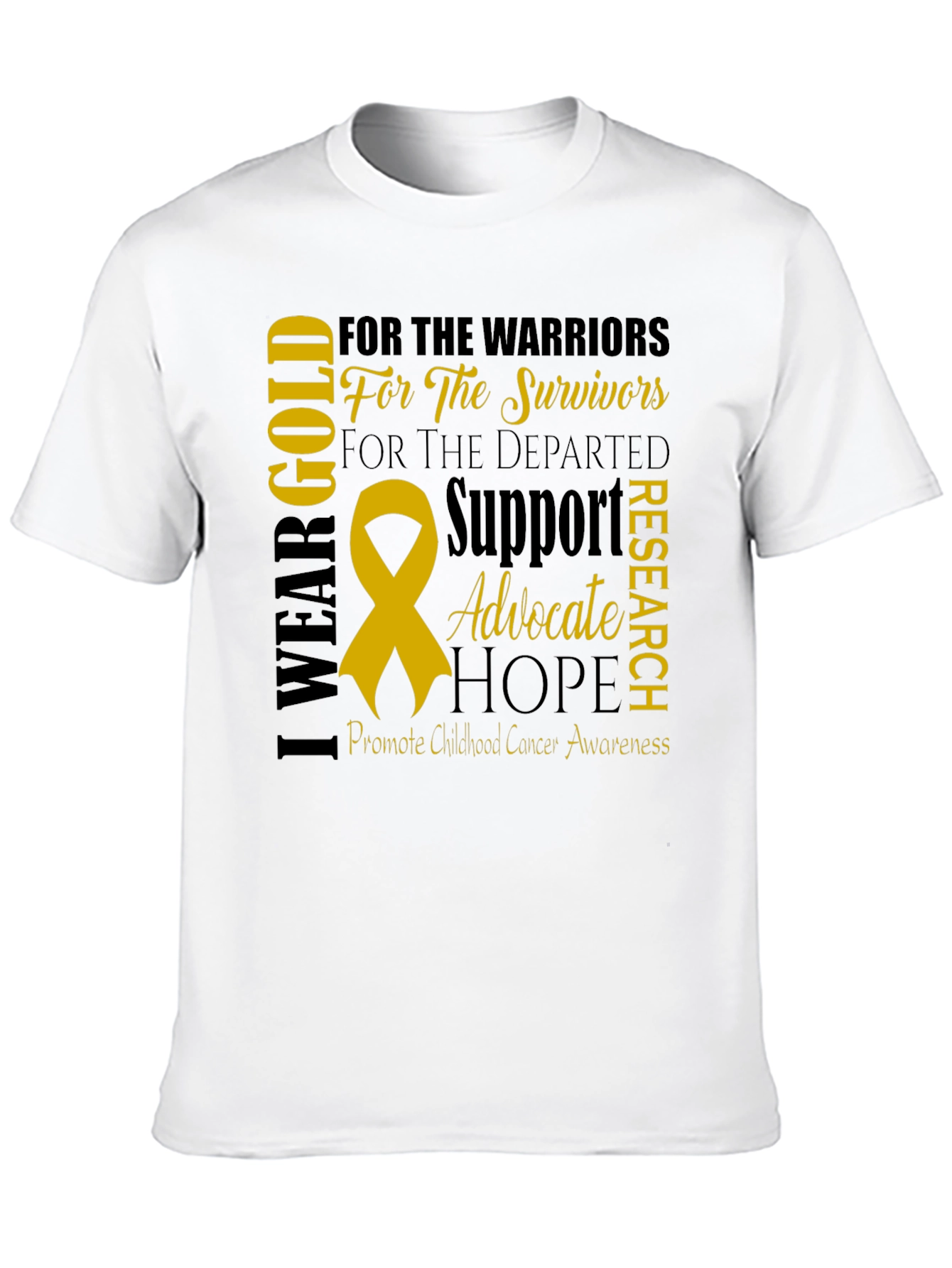 I Wear Gold Childhood Cancer Awareness T-Shirt