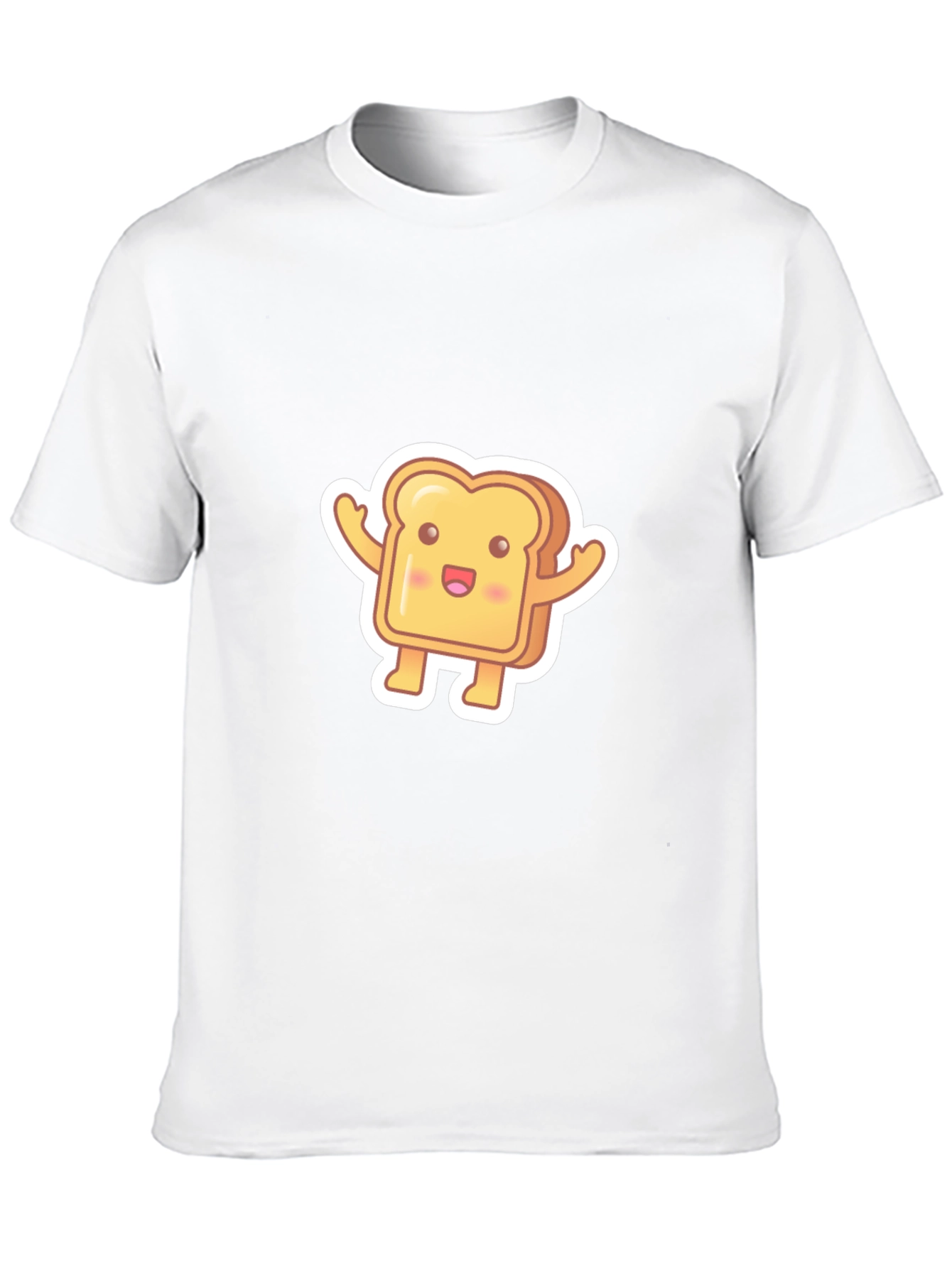 Cute Toast Cartoon Black T-Shirt