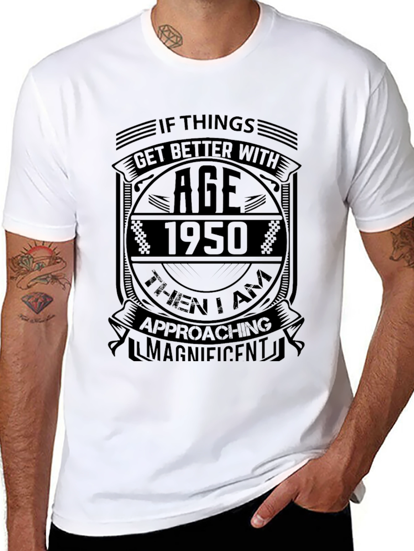Funny 1950 Birthday T-Shirt - Approaching Magnificent!