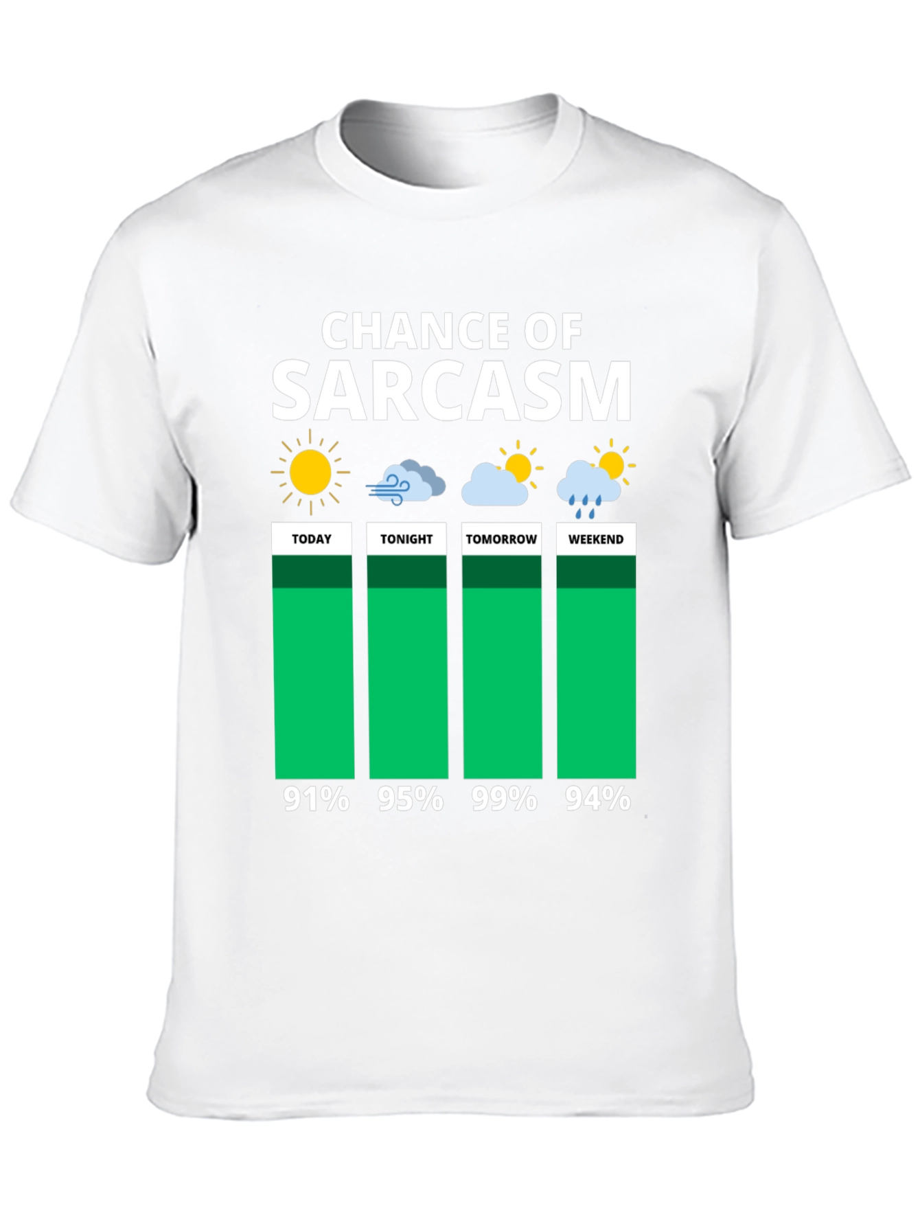 Sarcasm Chance Weather Forecast Graphic Tee