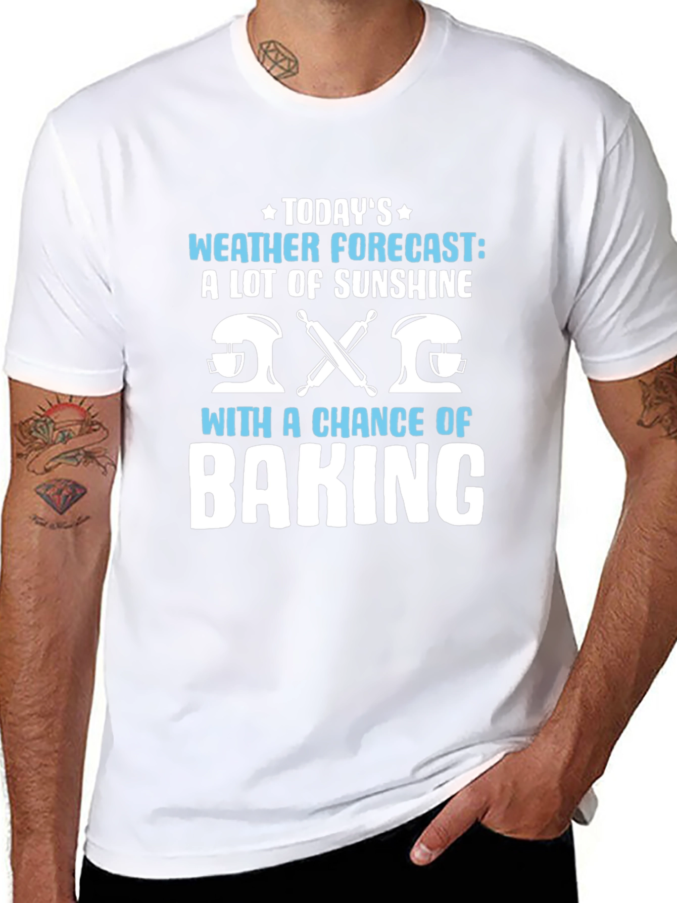 Funny Baking Weather Forecast Graphic T-Shirt