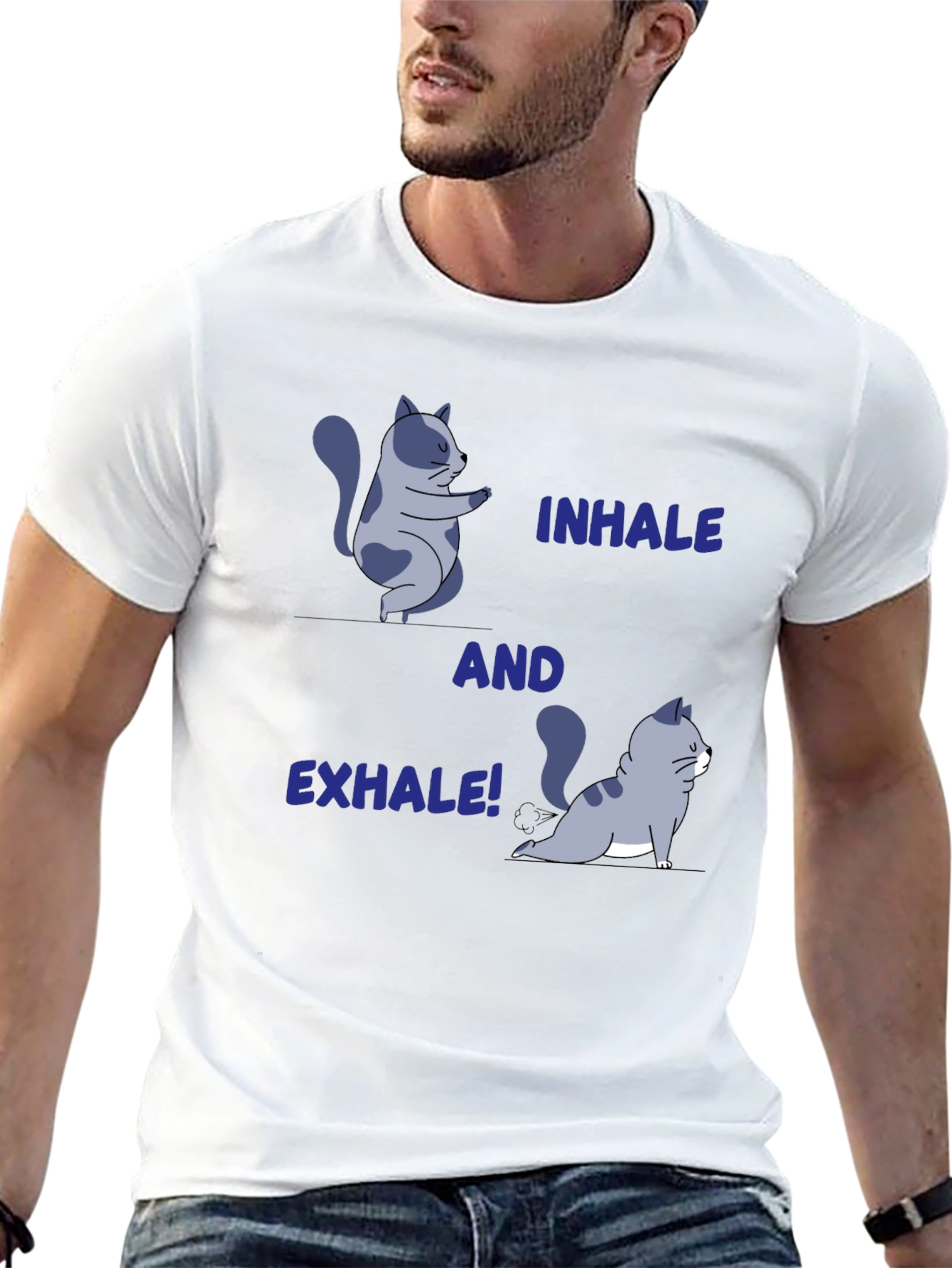 Yoga Cat T-Shirt: Inhale and Exhale