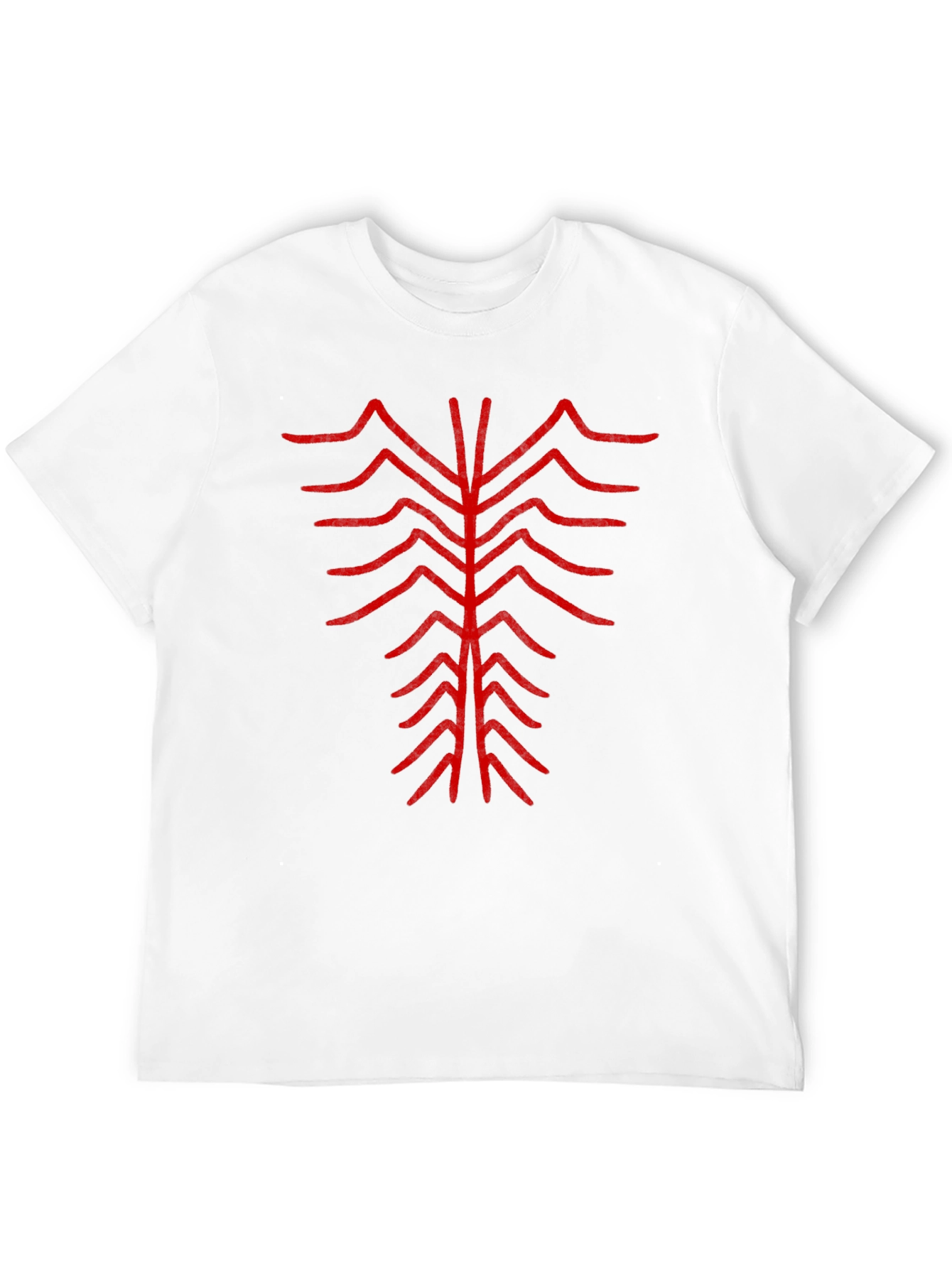 Abstract Red Design Black T-Shirt