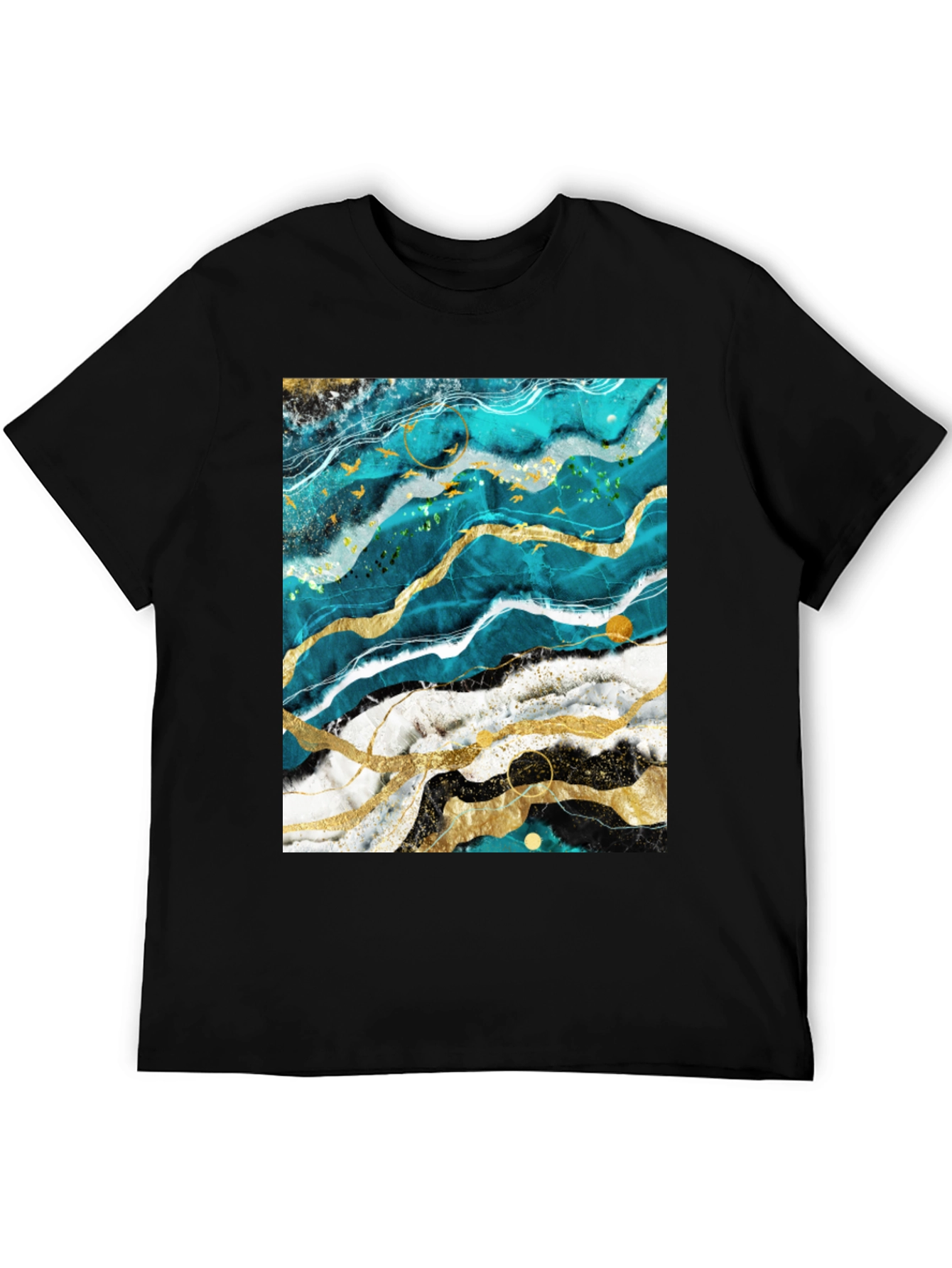 Abstract Marble Graphic Black T-Shirt