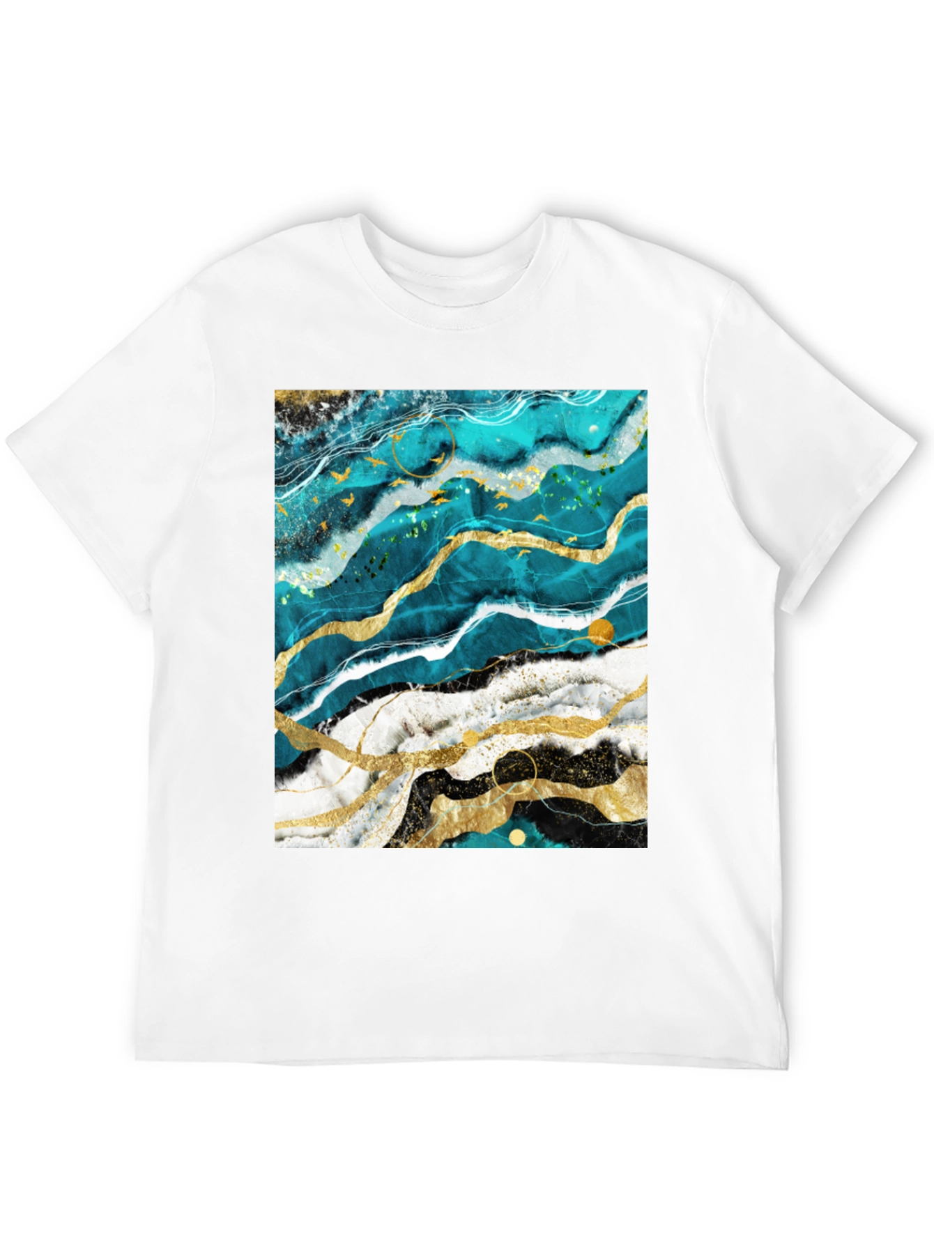 Abstract Marble Graphic Black T-Shirt